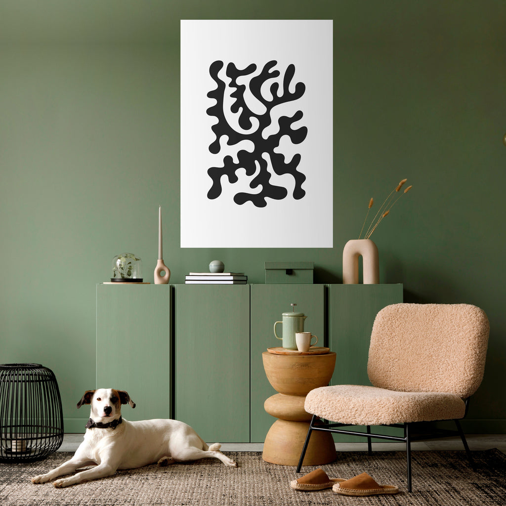 CHARCOAL CASCADE Peel and Stick Vertical Poster