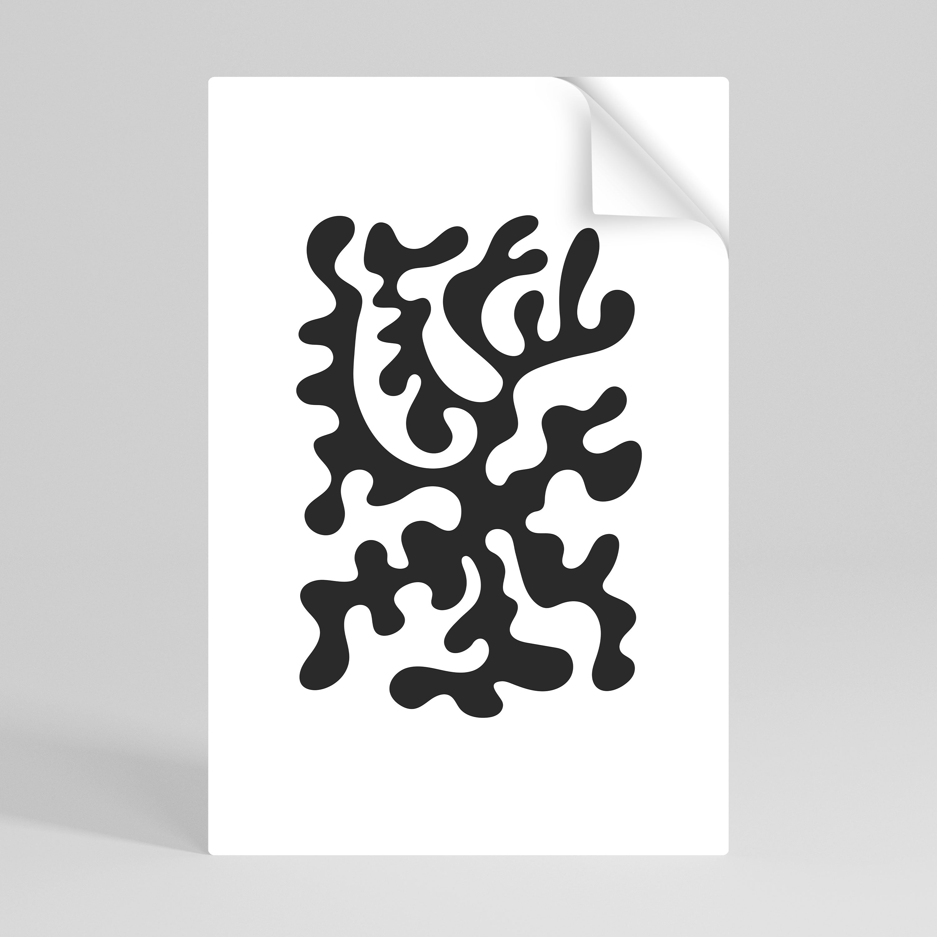 CHARCOAL CASCADE Peel and Stick Vertical Poster