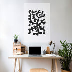 CHARCOAL CASCADE Peel and Stick Vertical Poster