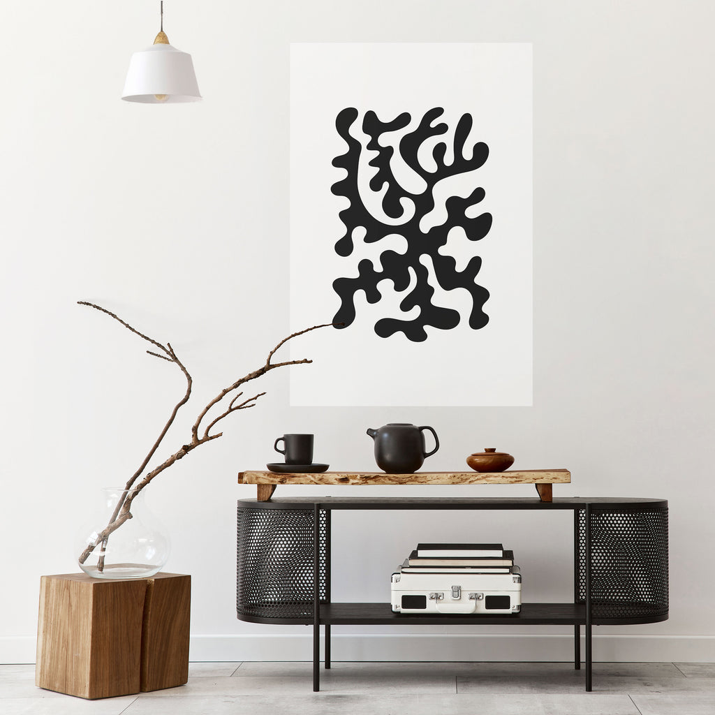 CHARCOAL CASCADE Peel and Stick Vertical Poster