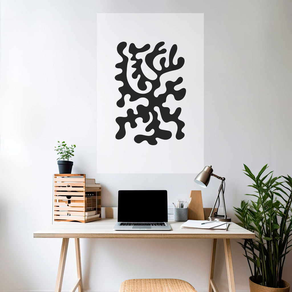 CHARCOAL CASCADE Peel and Stick Vertical Poster