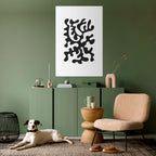 CHARCOAL CASCADE Peel and Stick Vertical Poster