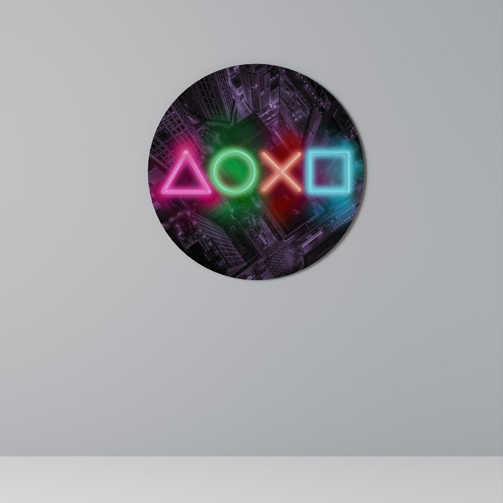 Arte de pared redondo CYBERPUNK CHRONICLE