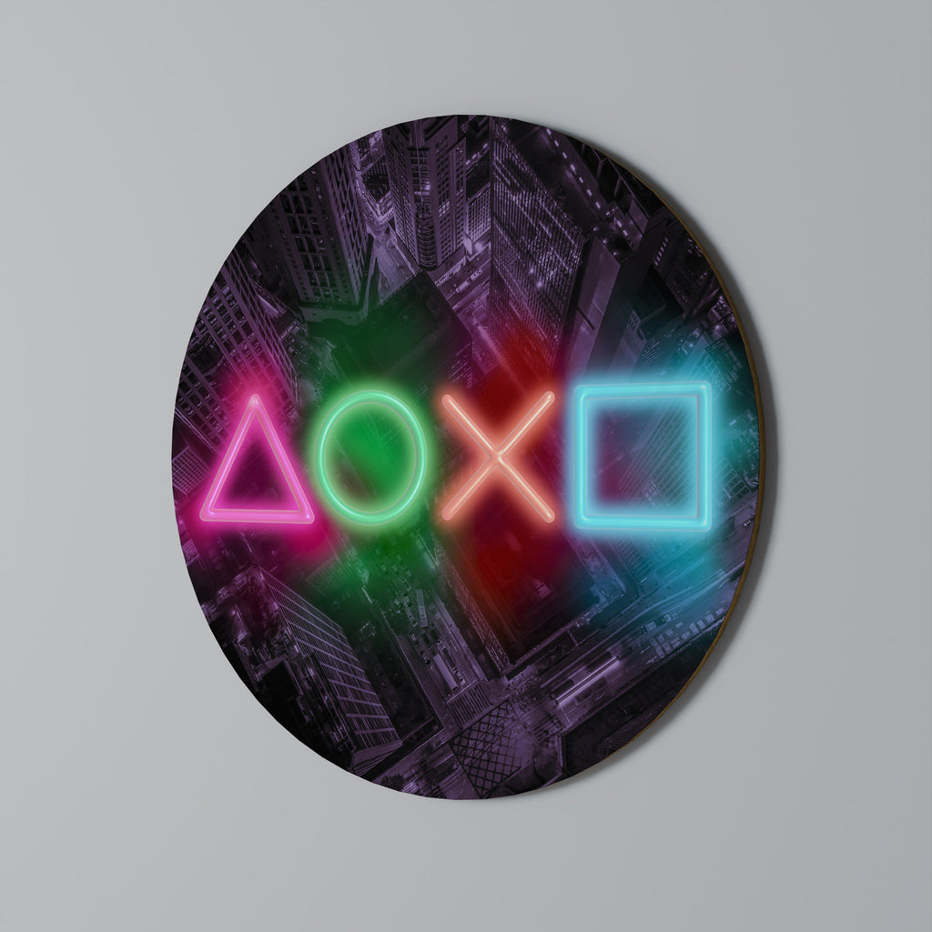 Arte de pared redondo CYBERPUNK CHRONICLE