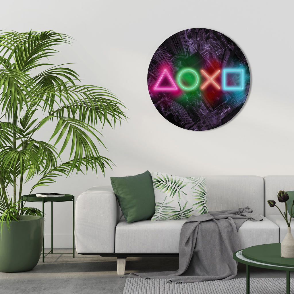 Arte de pared redondo CYBERPUNK CHRONICLE