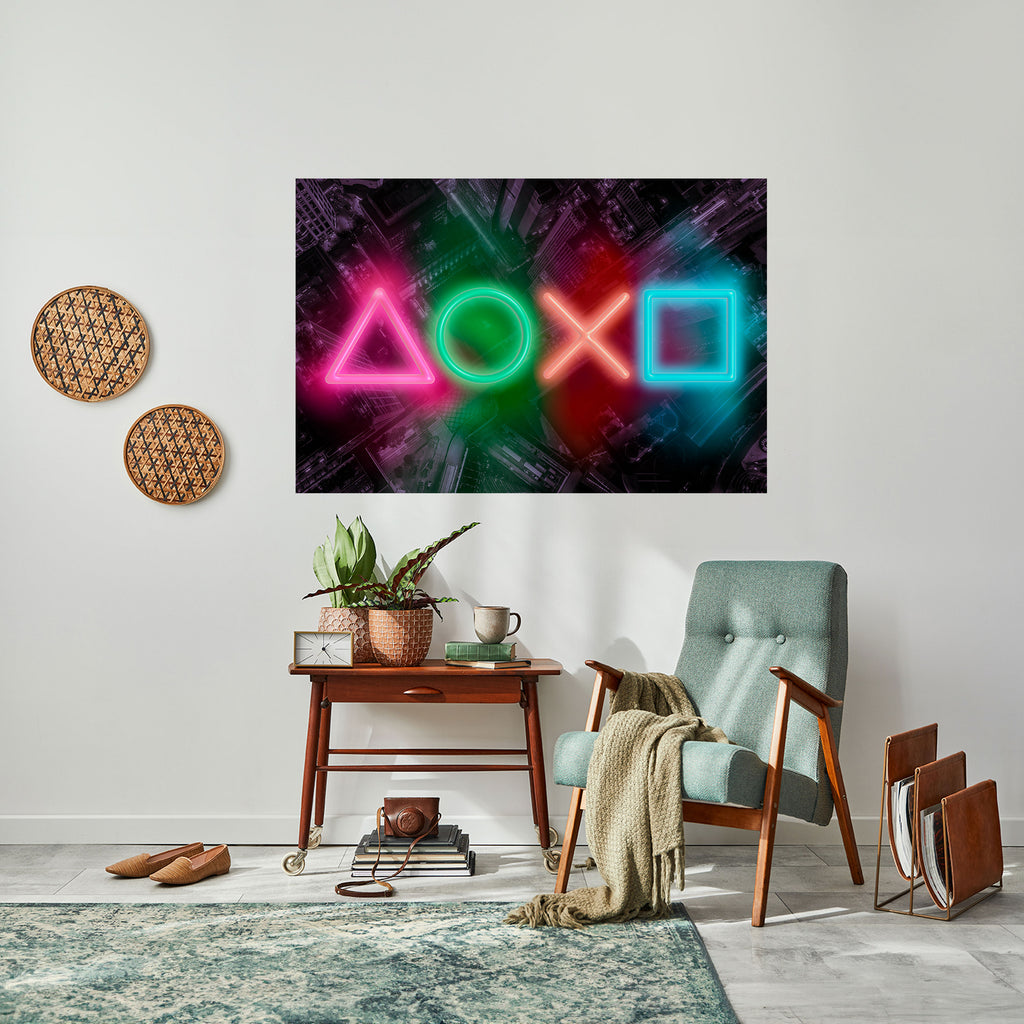 Póster horizontal autoadhesivo de CRÓNICA CYBERPUNK