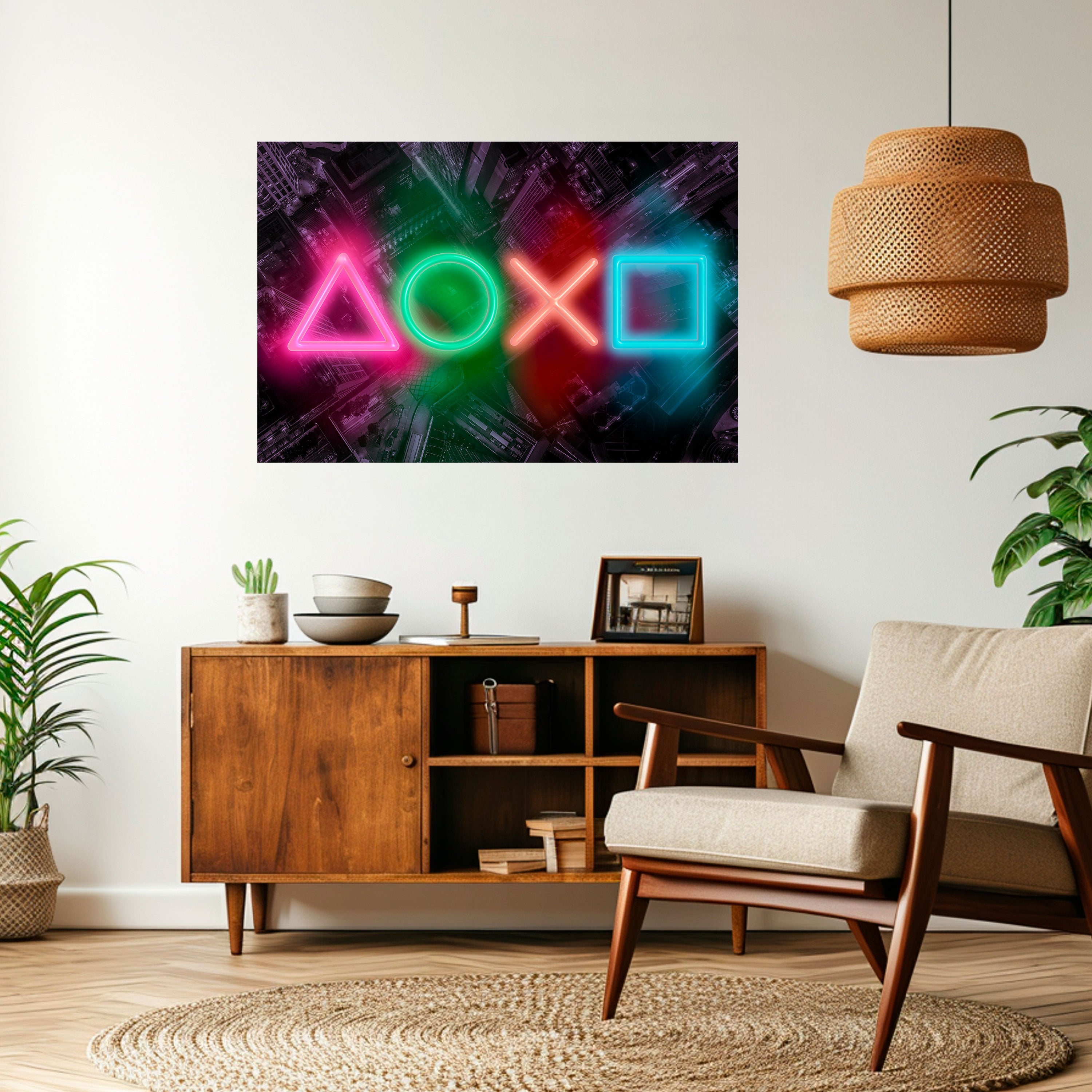 Póster horizontal autoadhesivo de CRÓNICA CYBERPUNK