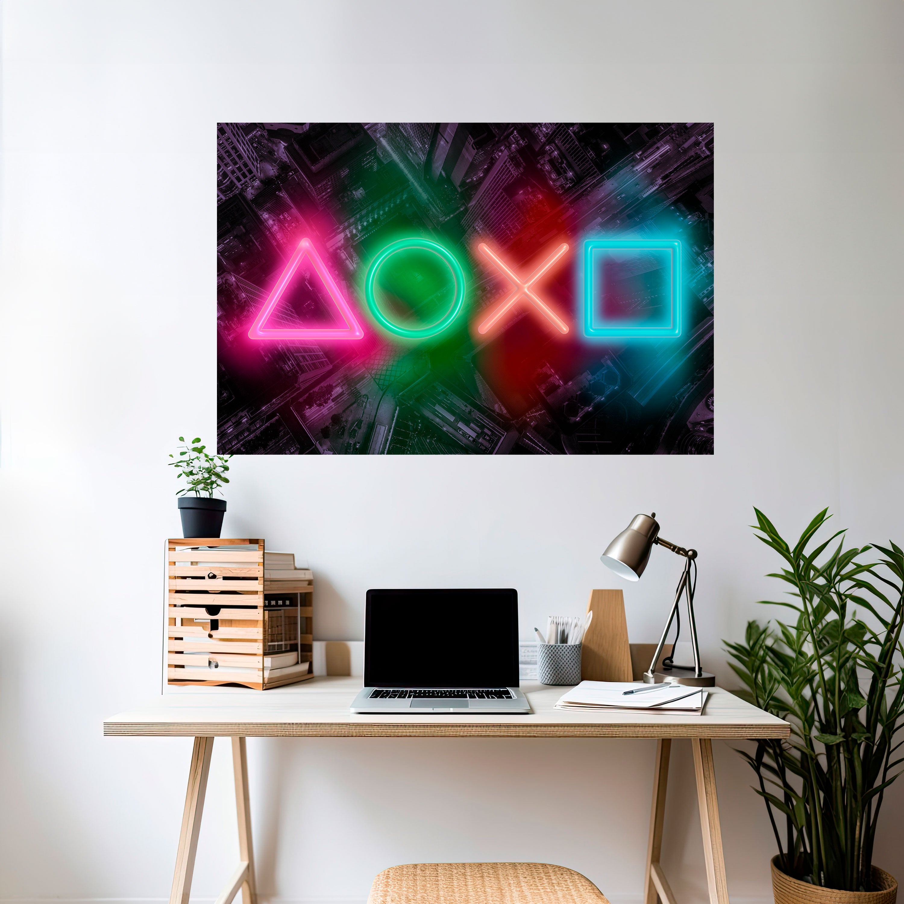 Póster horizontal autoadhesivo de CRÓNICA CYBERPUNK