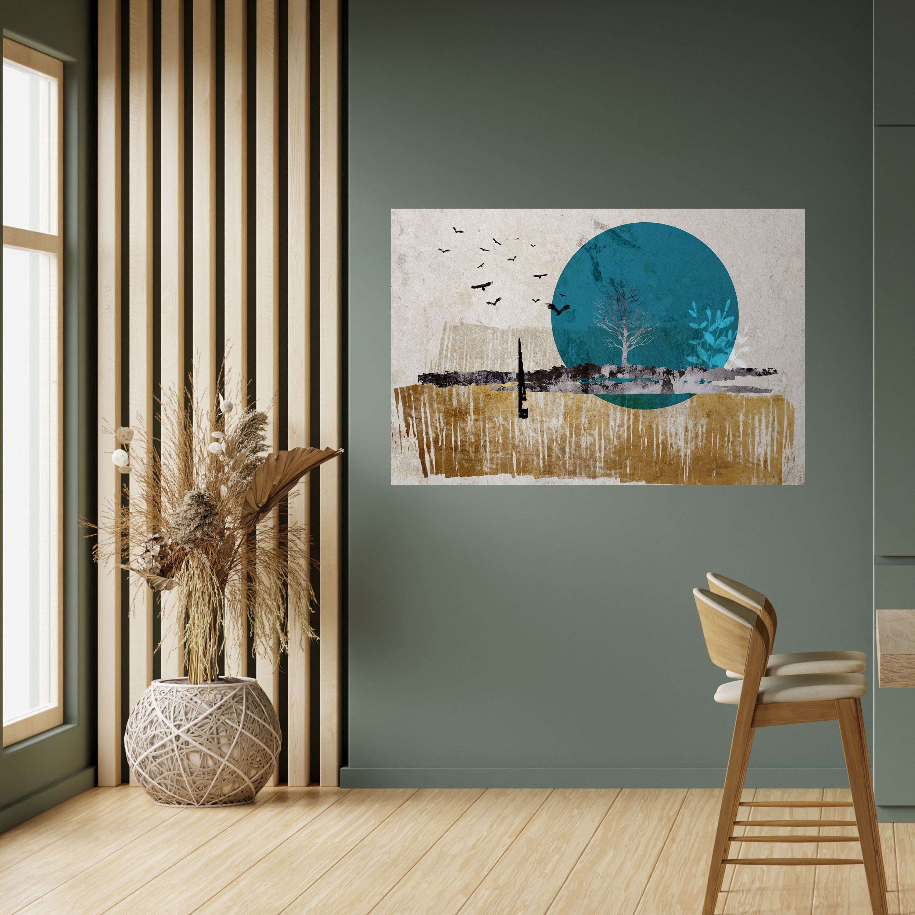 VIAJE ATEMPORAL Póster horizontal autoadhesivo