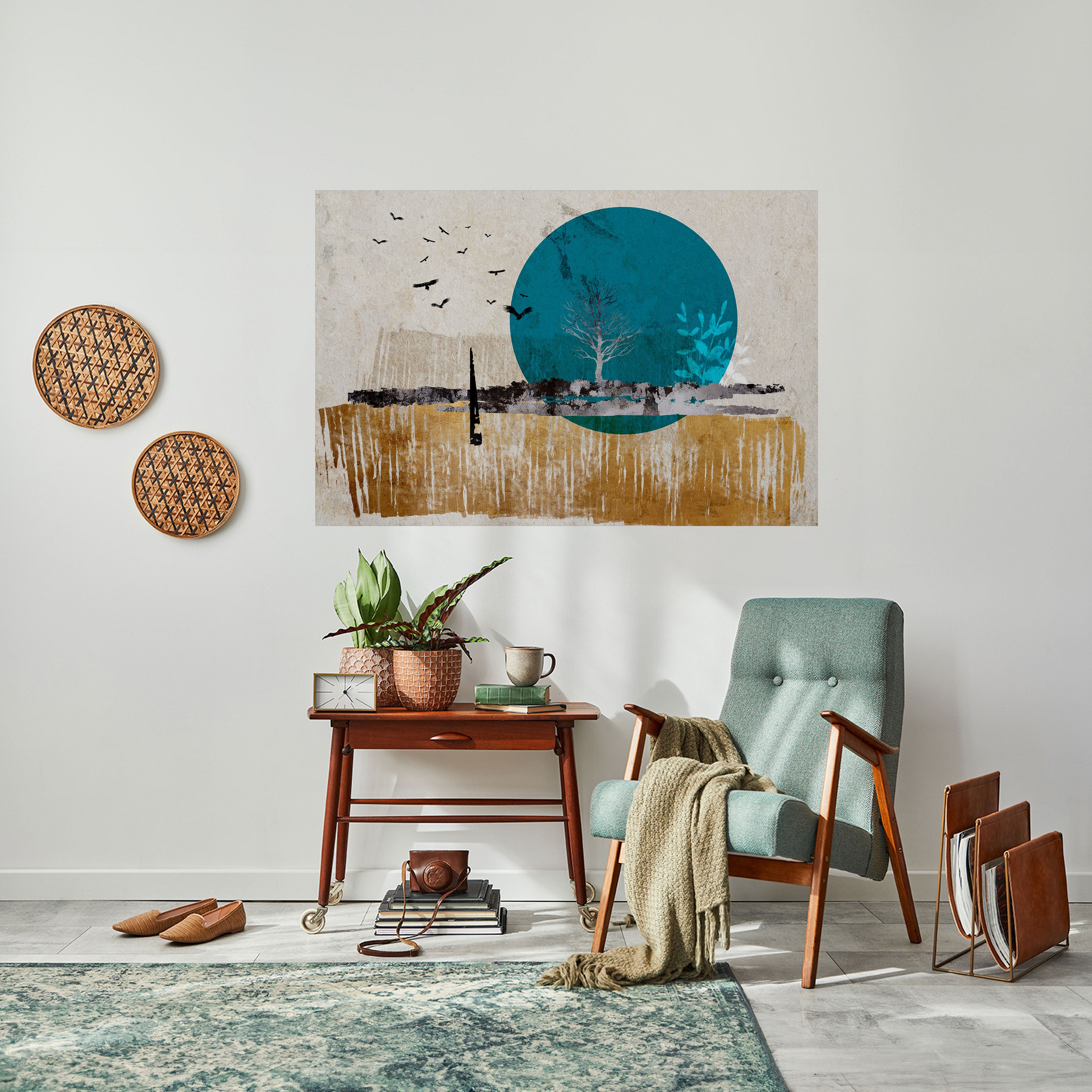 VIAJE ATEMPORAL Póster horizontal autoadhesivo