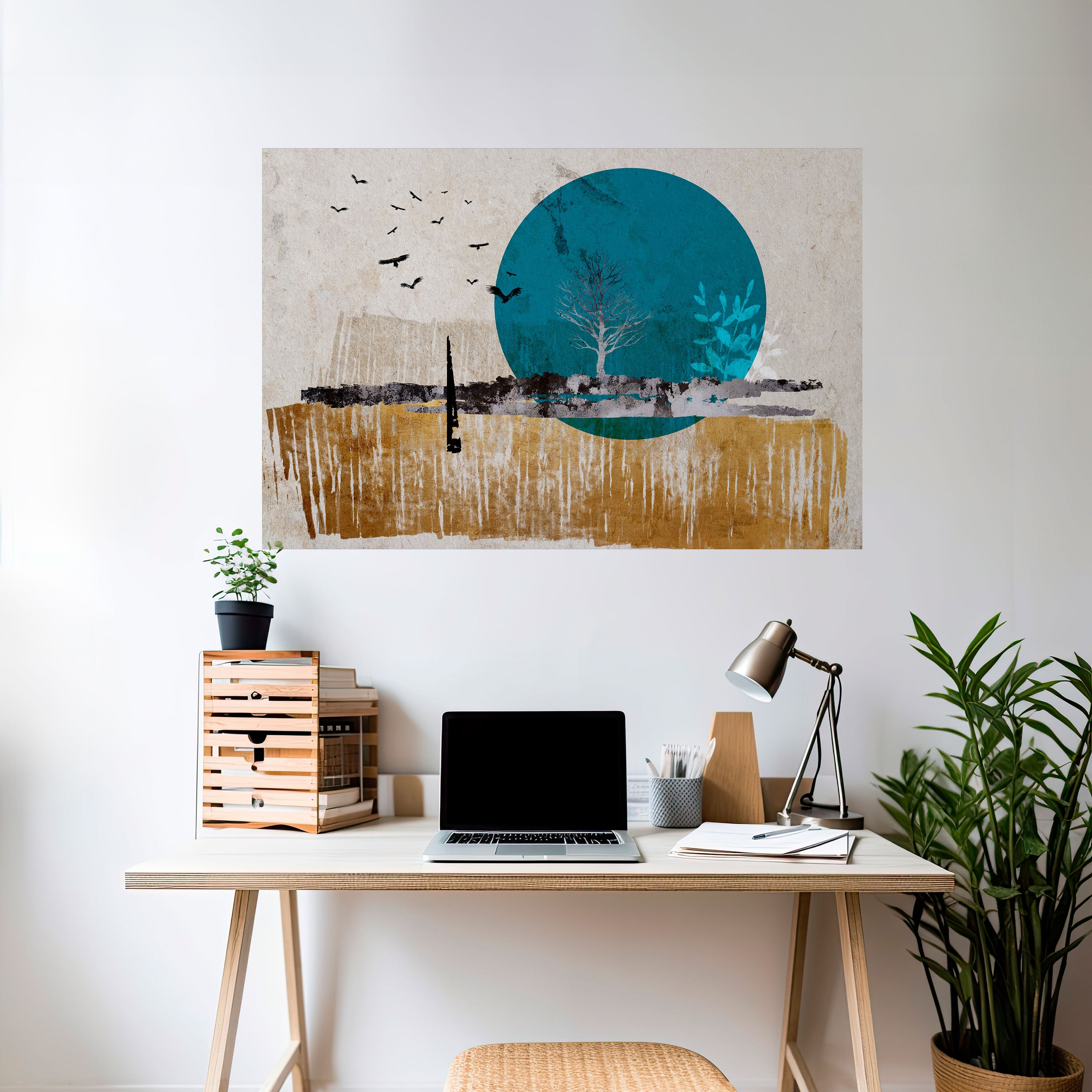 VIAJE ATEMPORAL Póster horizontal autoadhesivo