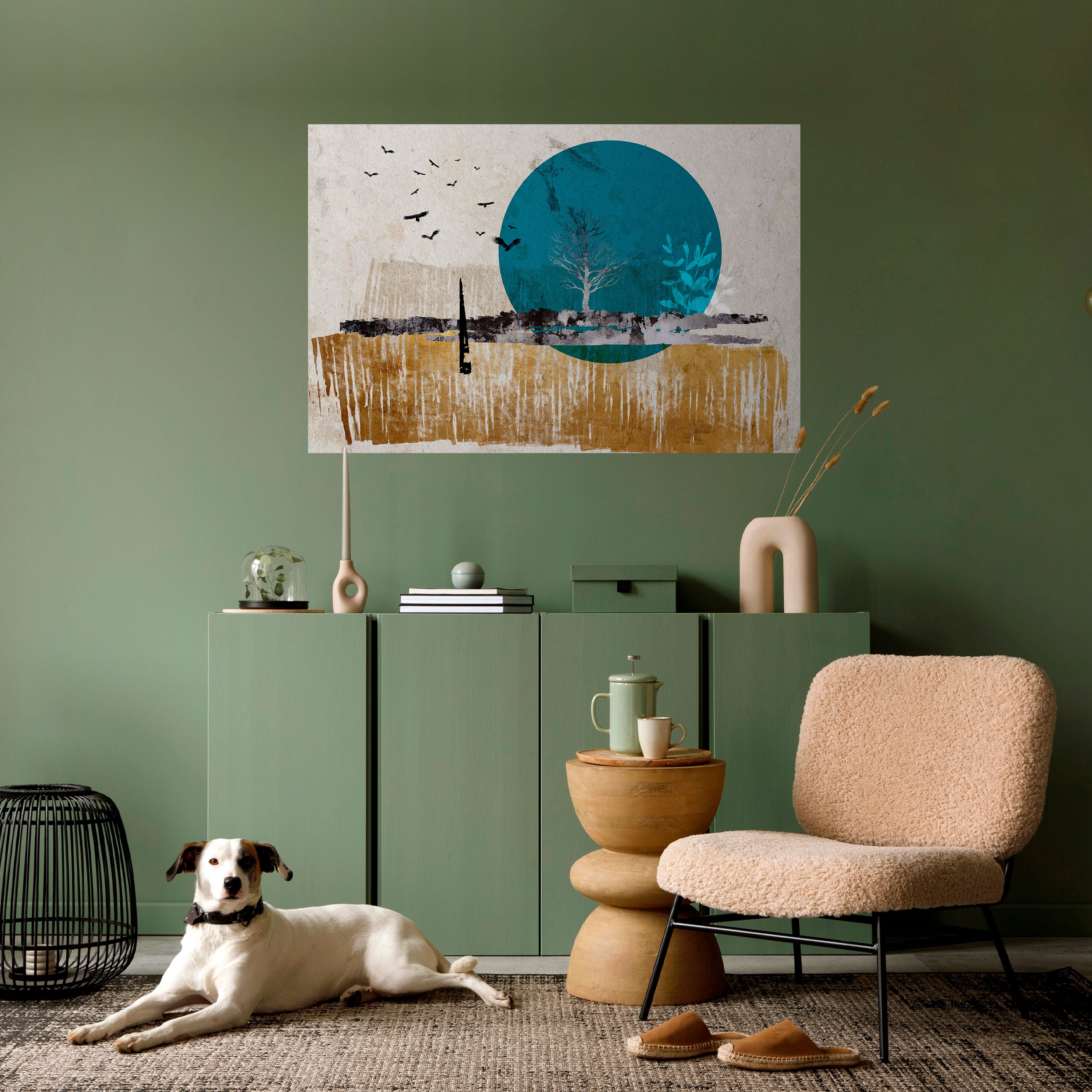 VIAJE ATEMPORAL Póster horizontal autoadhesivo