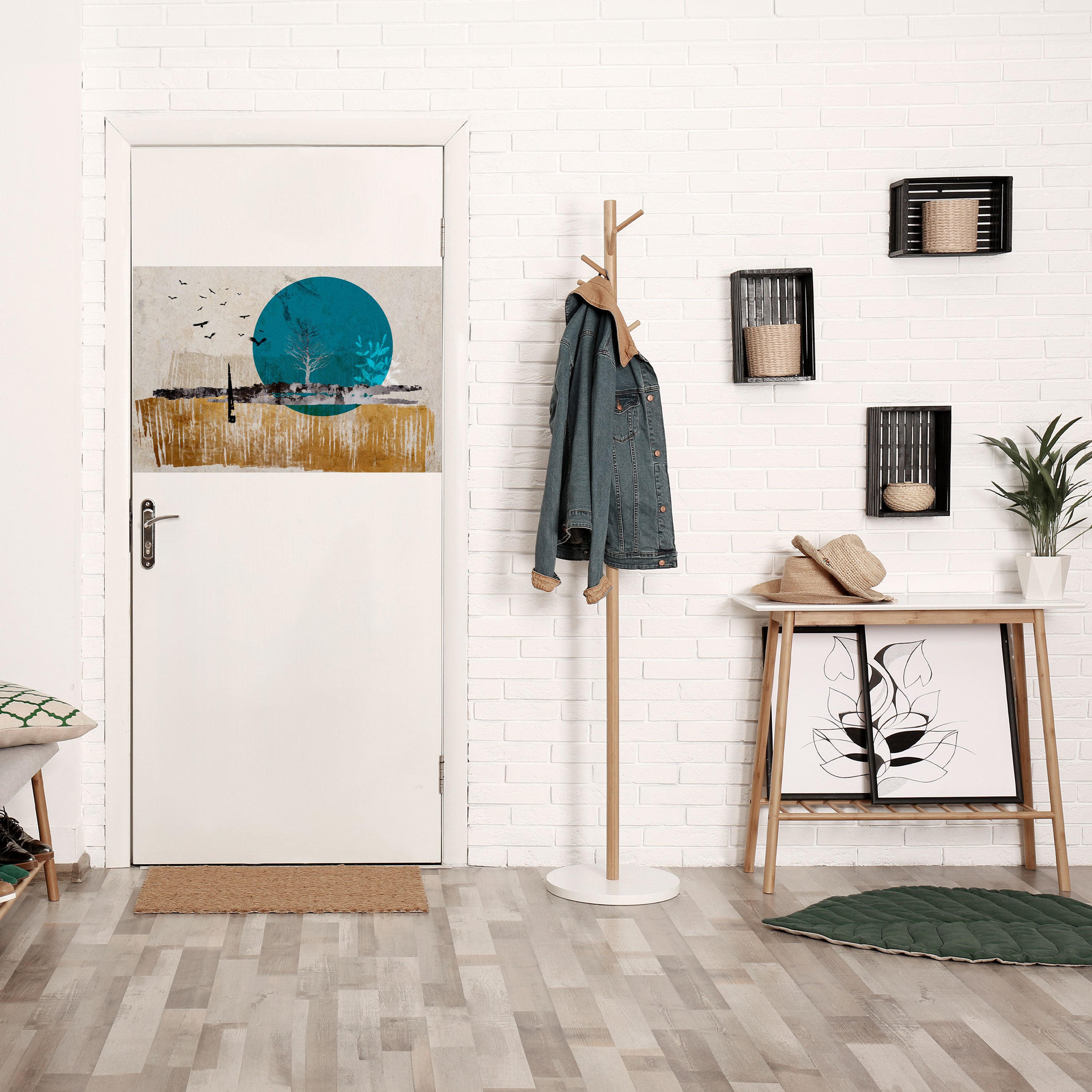 VIAJE ATEMPORAL Póster horizontal autoadhesivo