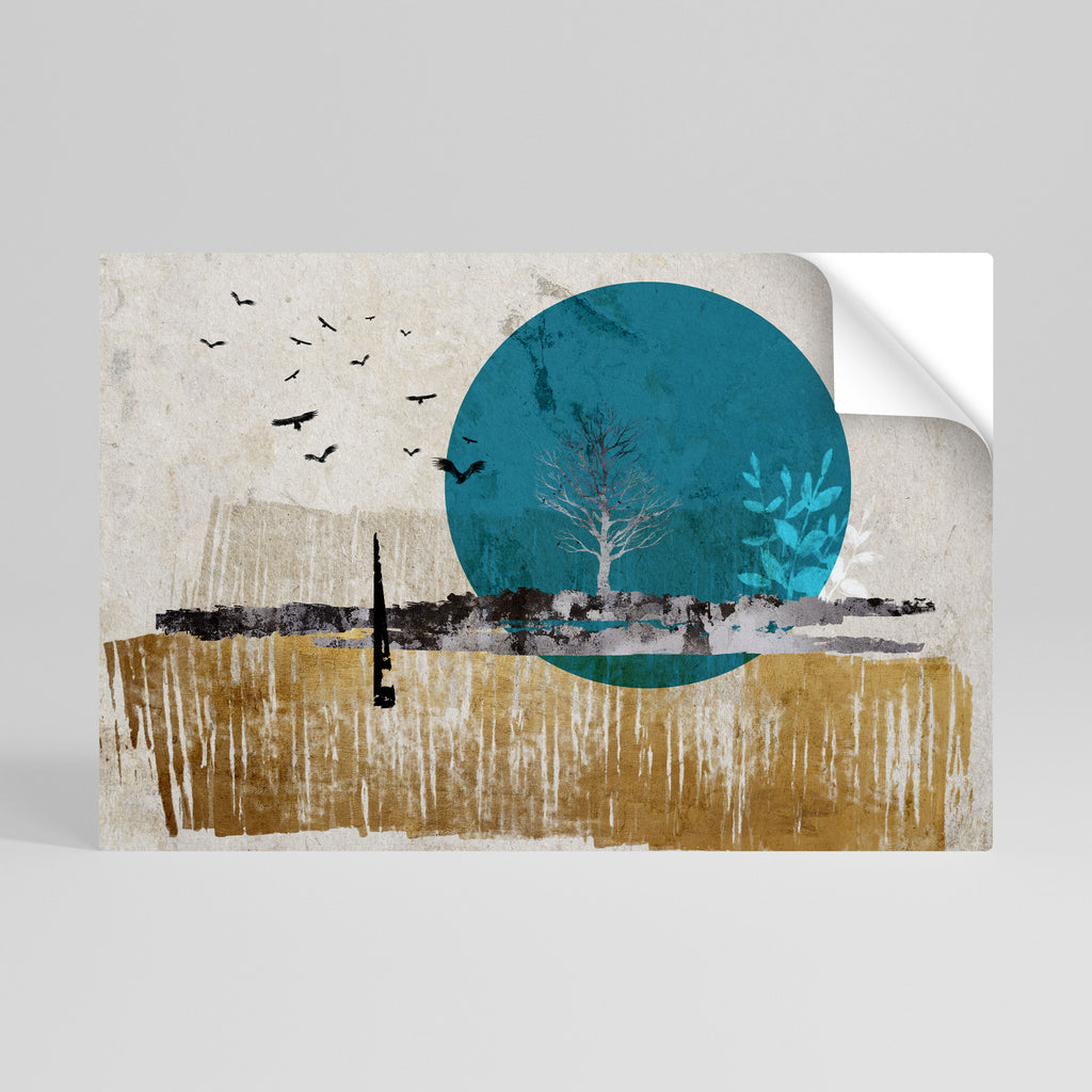 VIAJE ATEMPORAL Póster horizontal autoadhesivo