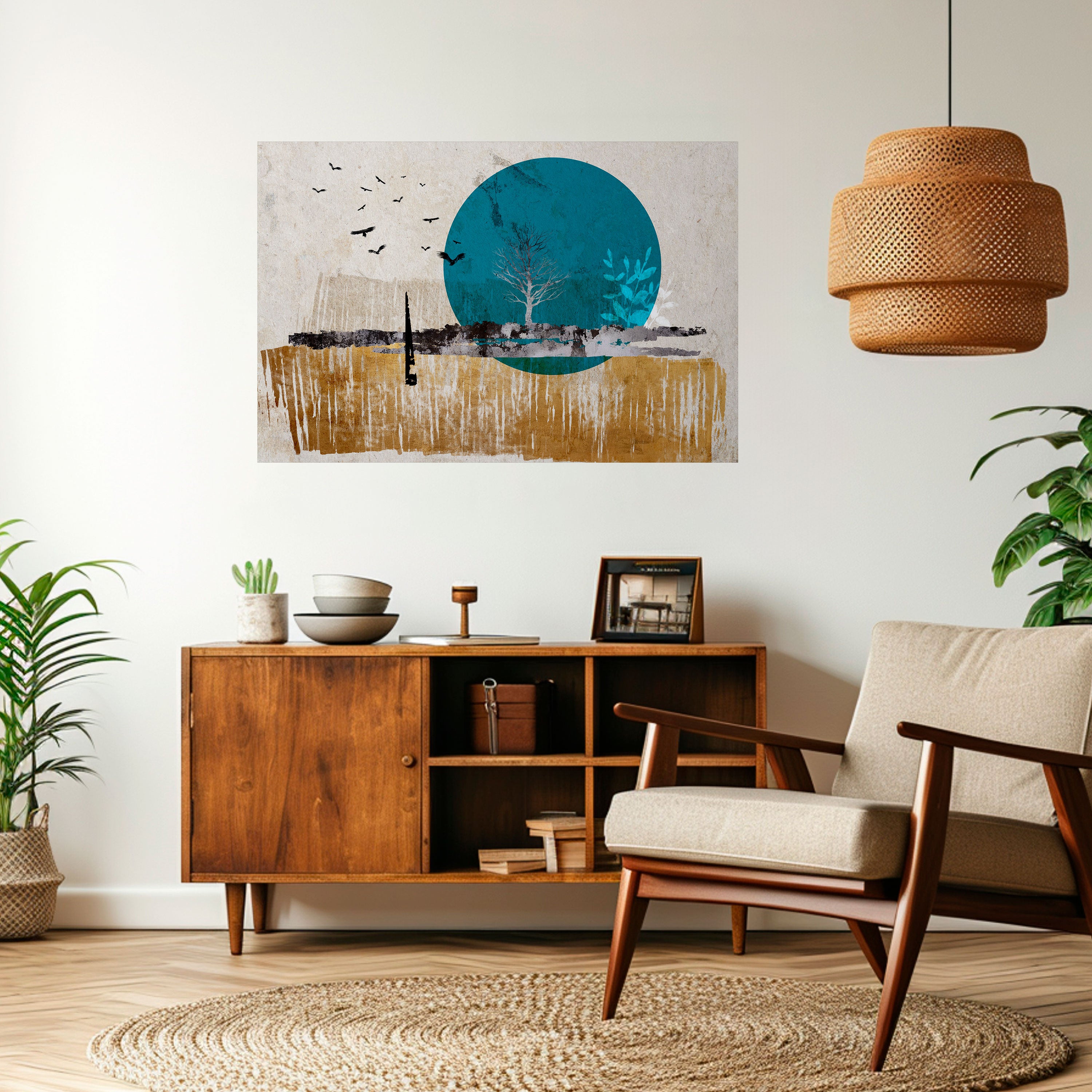 VIAJE ATEMPORAL Póster horizontal autoadhesivo