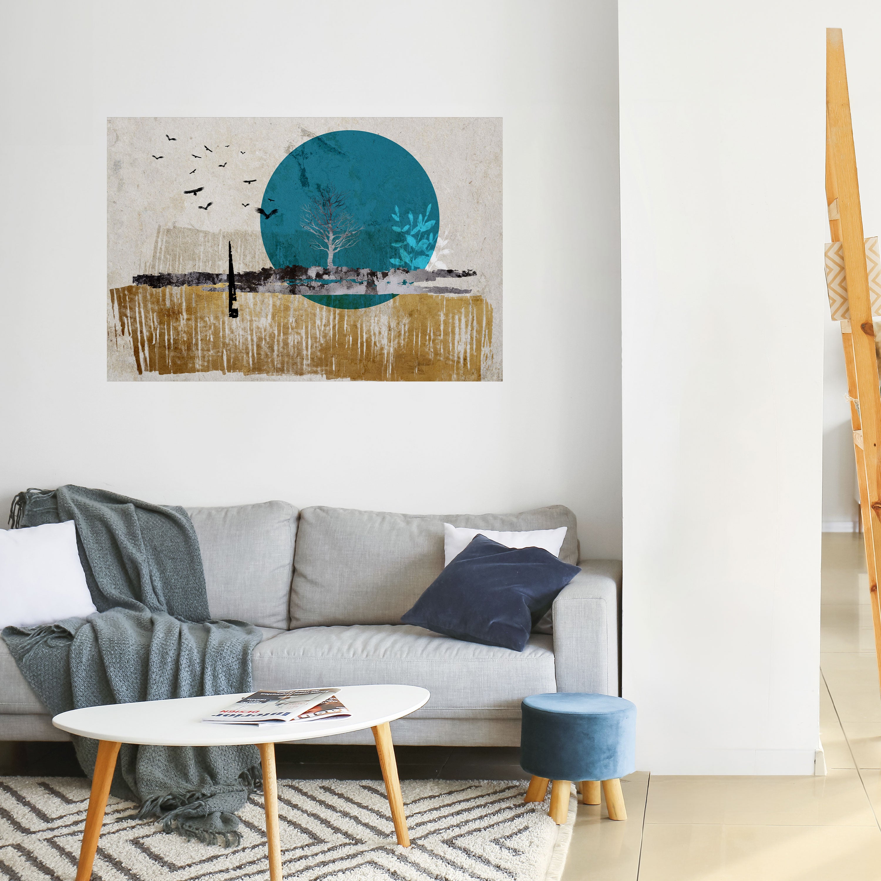 VIAJE ATEMPORAL Póster horizontal autoadhesivo