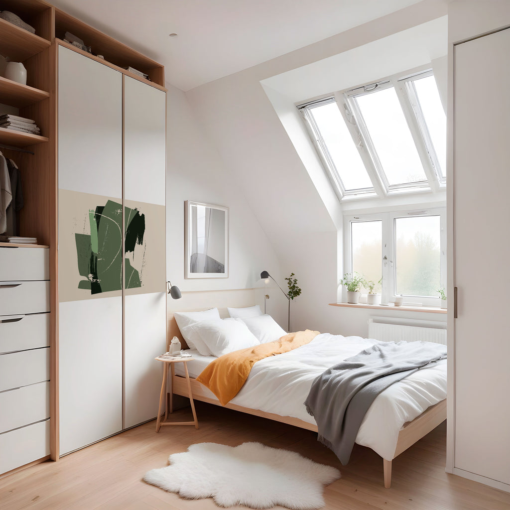 Póster horizontal autoadhesivo de ESCAPE DE HOJAS VERDES