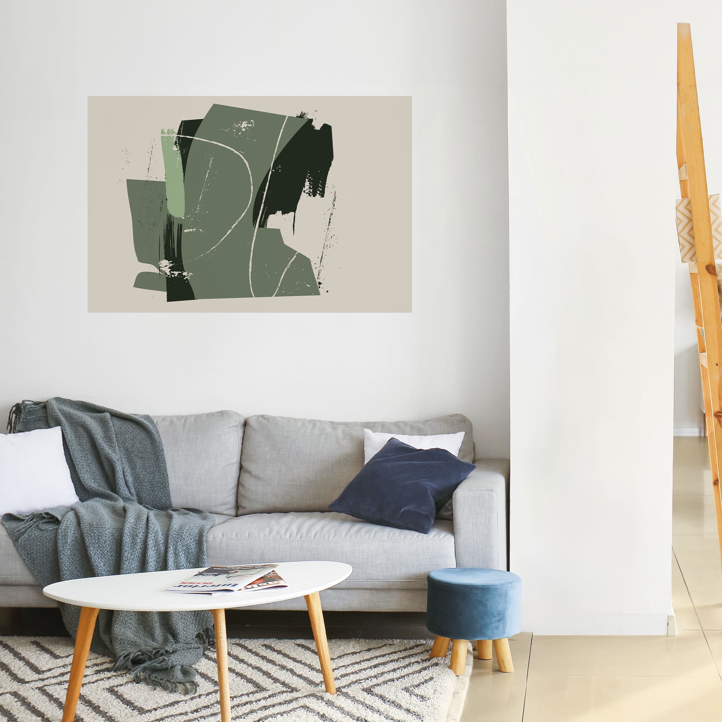 Póster horizontal autoadhesivo de ESCAPE DE HOJAS VERDES