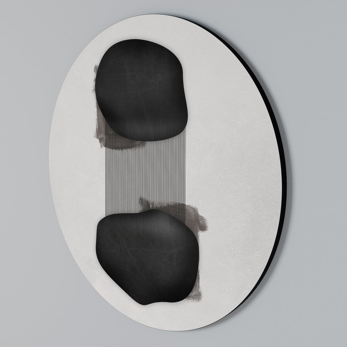 BLACK OVERTURE Arte de pared redondo