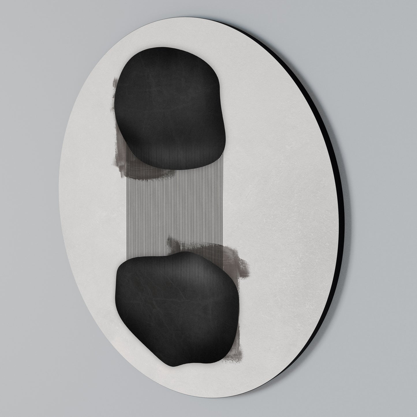 BLACK OVERTURE Arte de pared redondo