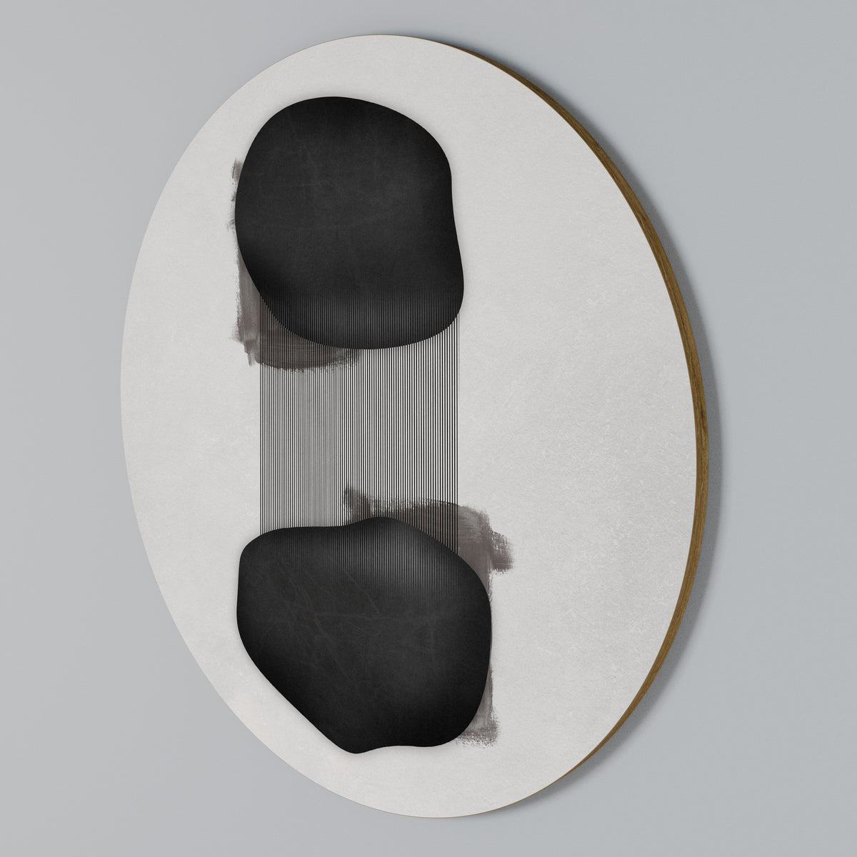 BLACK OVERTURE Arte de pared redondo