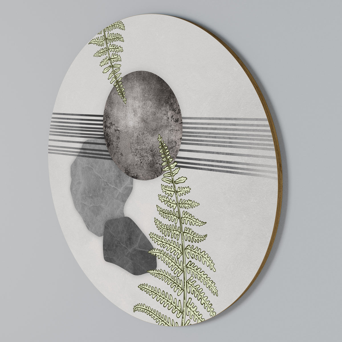 FERN MELANCHOLY Arte de pared redondo
