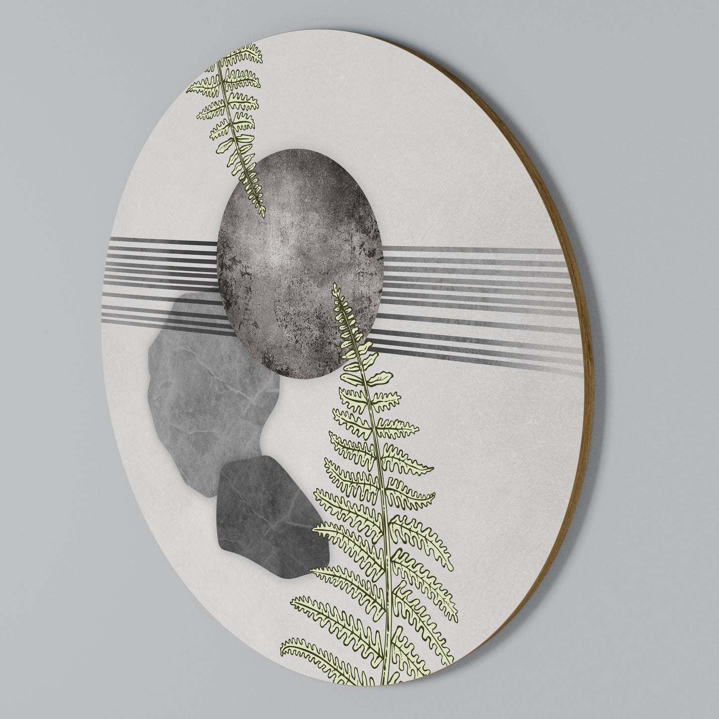 FERN MELANCHOLY Arte de pared redondo
