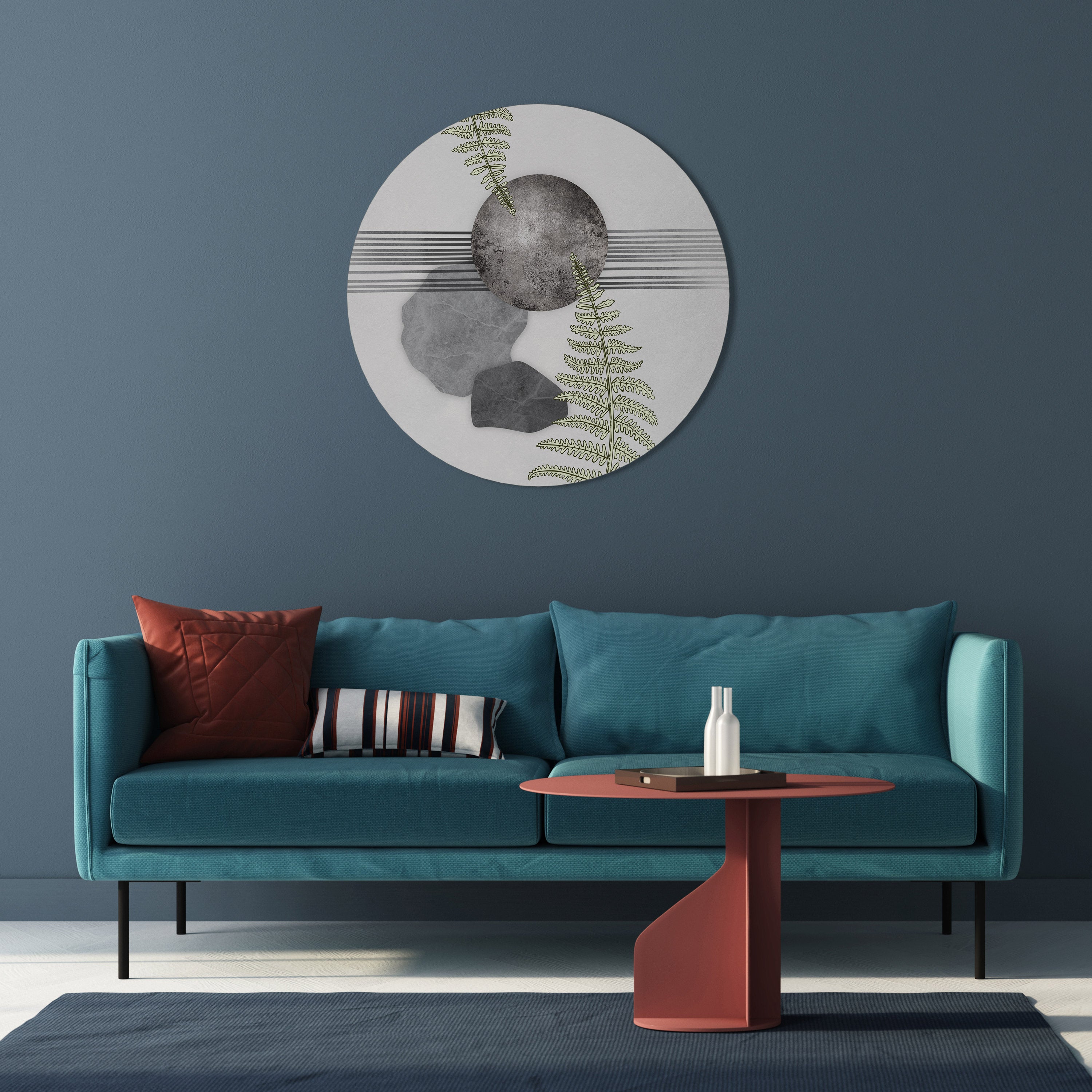 FERN MELANCHOLY Round Wall Art