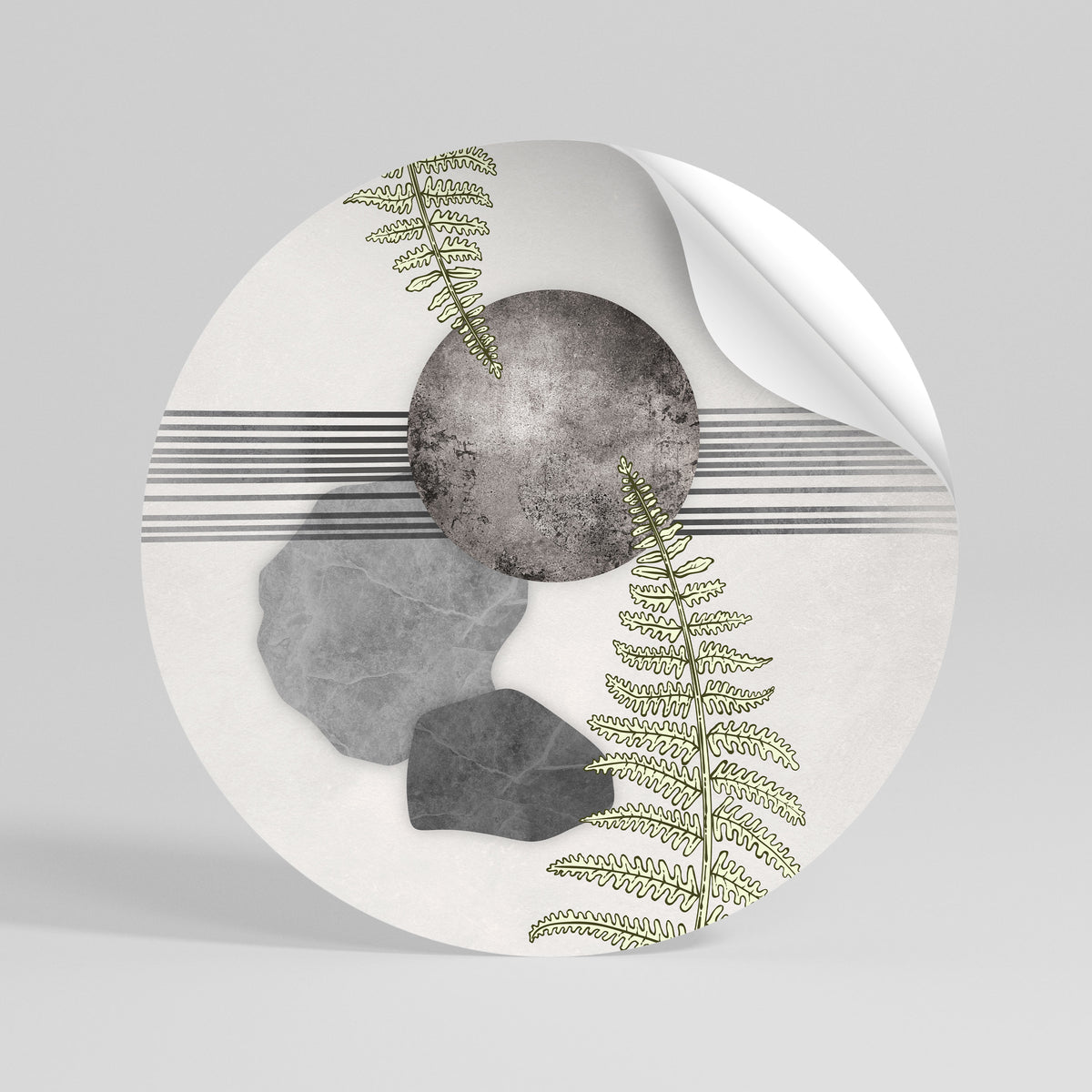 FERN MELANCHOLY Vinilo adhesivo redondo