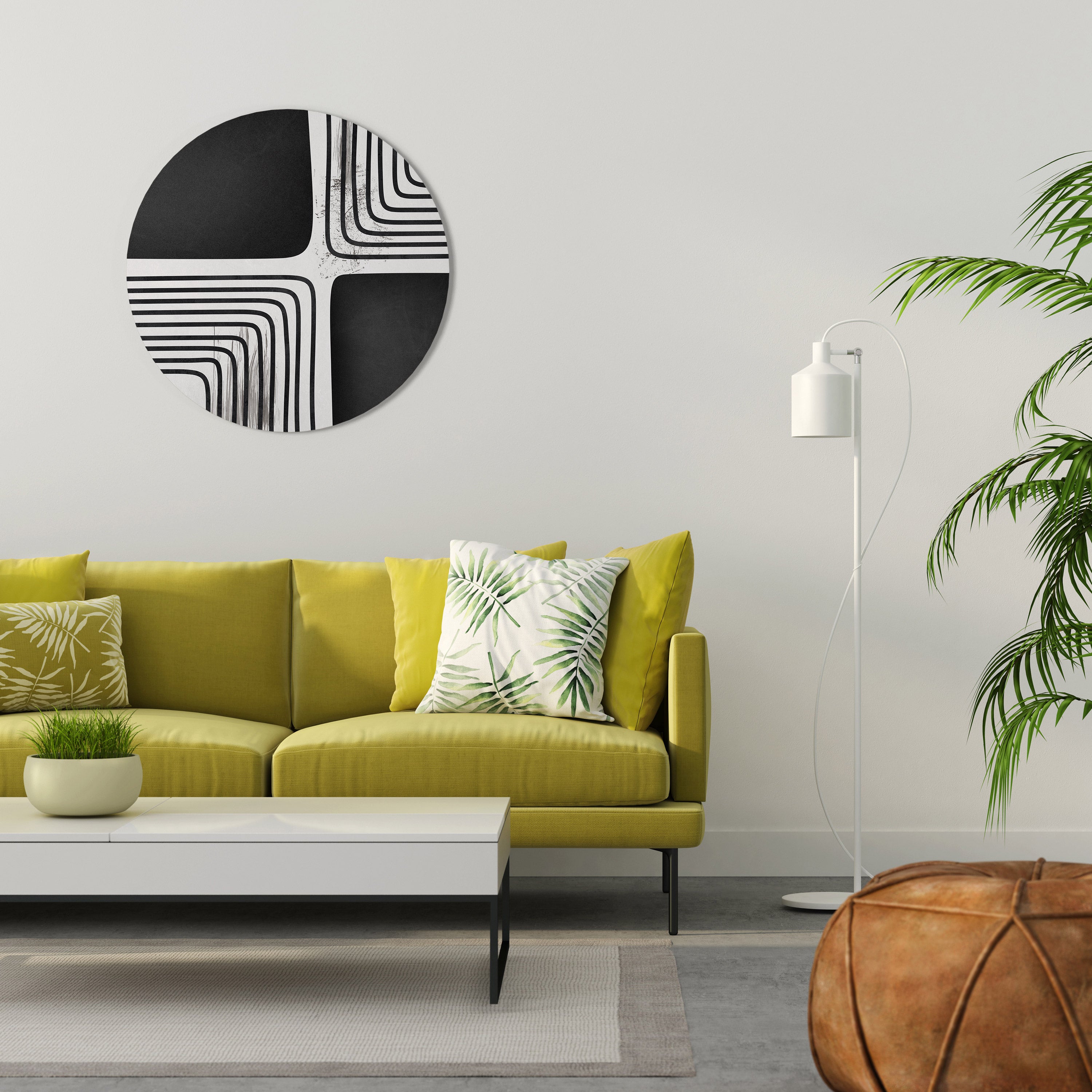 DARKSIDE OF THE LINE Round Wall Art