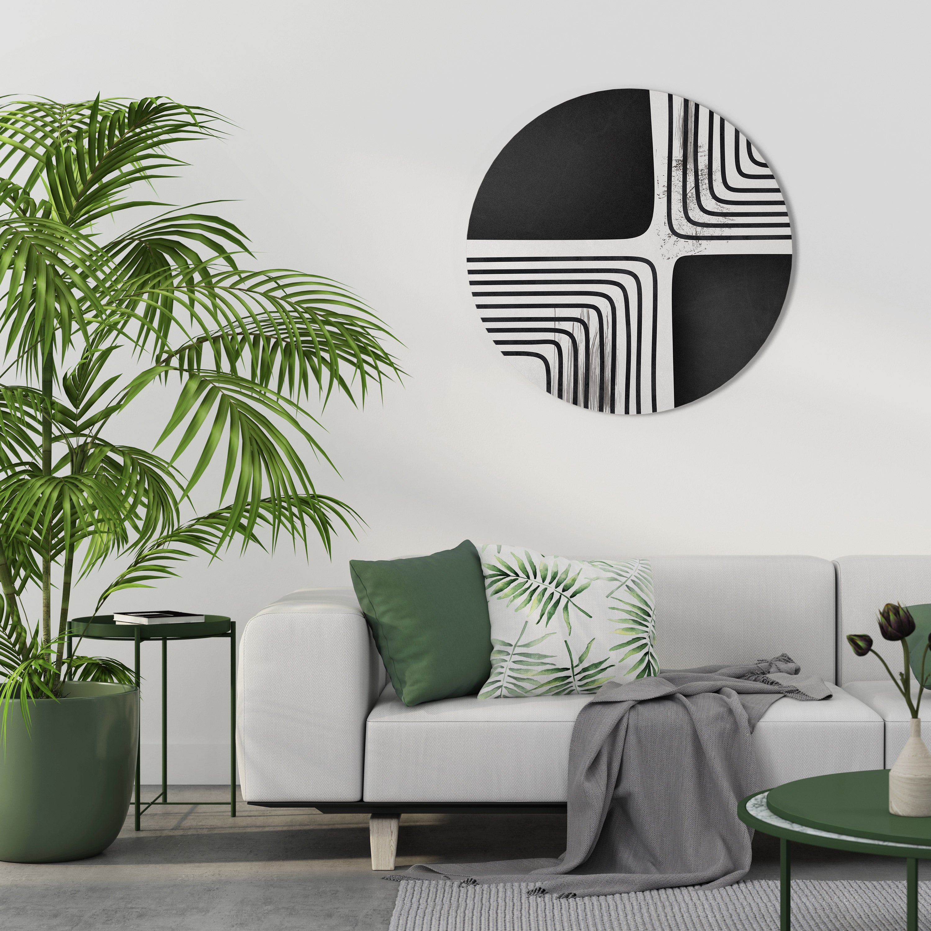 DARKSIDE OF THE LINE Round Wall Art