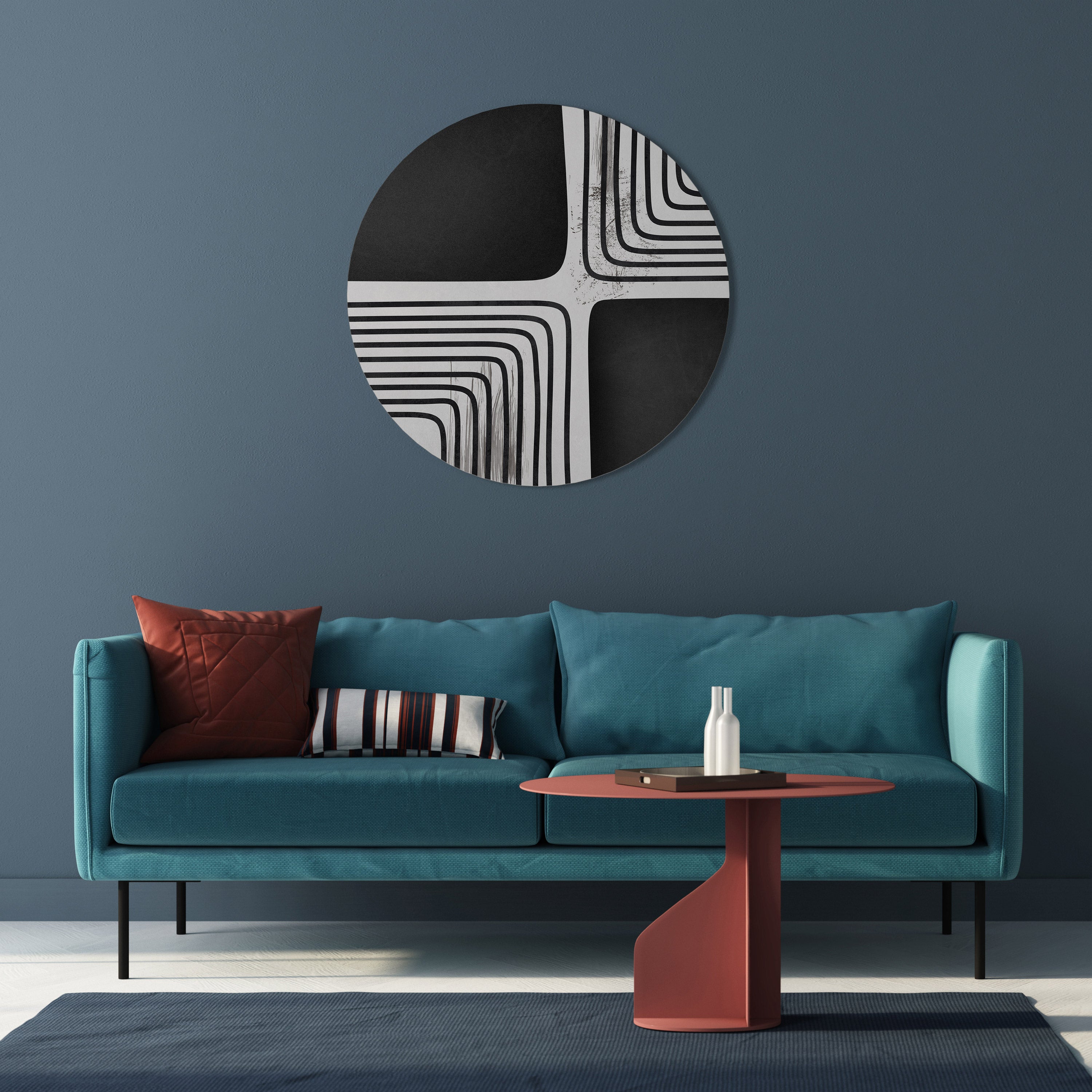 DARKSIDE OF THE LINE Round Wall Art