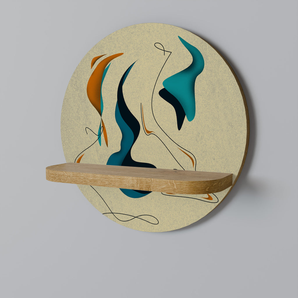 DREAMY DAZE Round Art Shelf In Oak Effect