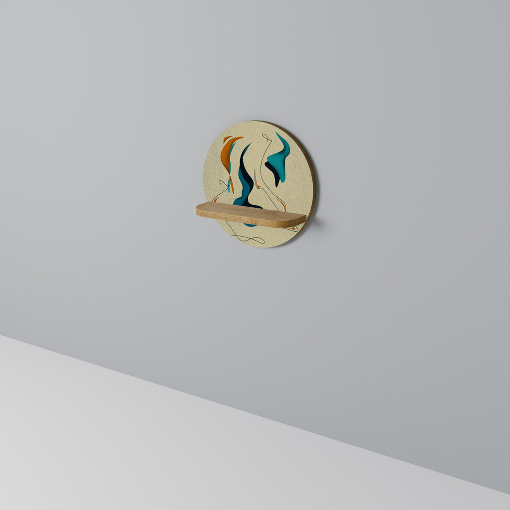 DREAMY DAZE Round Art Shelf In Oak Effect