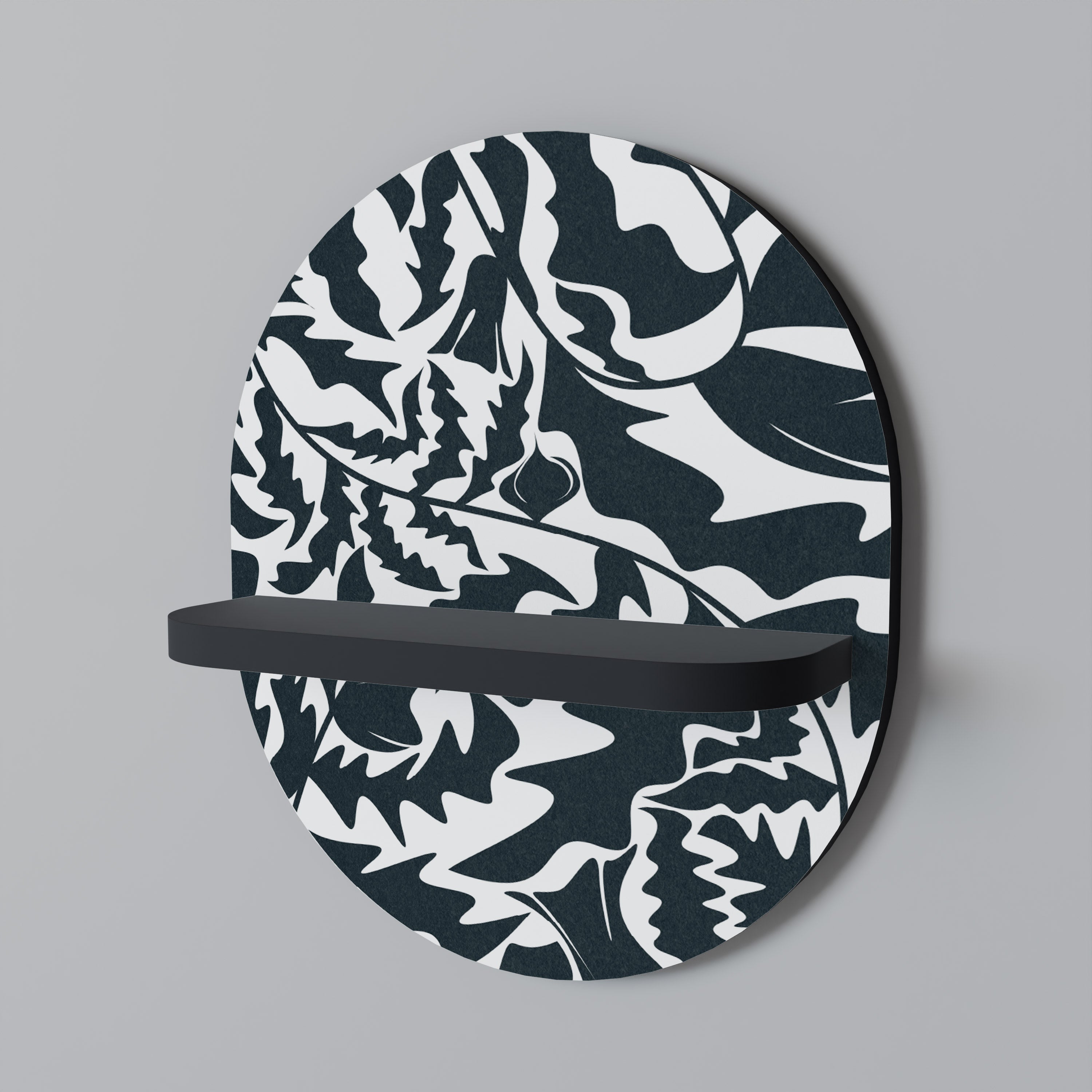 ETHEREAL ORNAMENT Oval Art Shelf In Black Finish