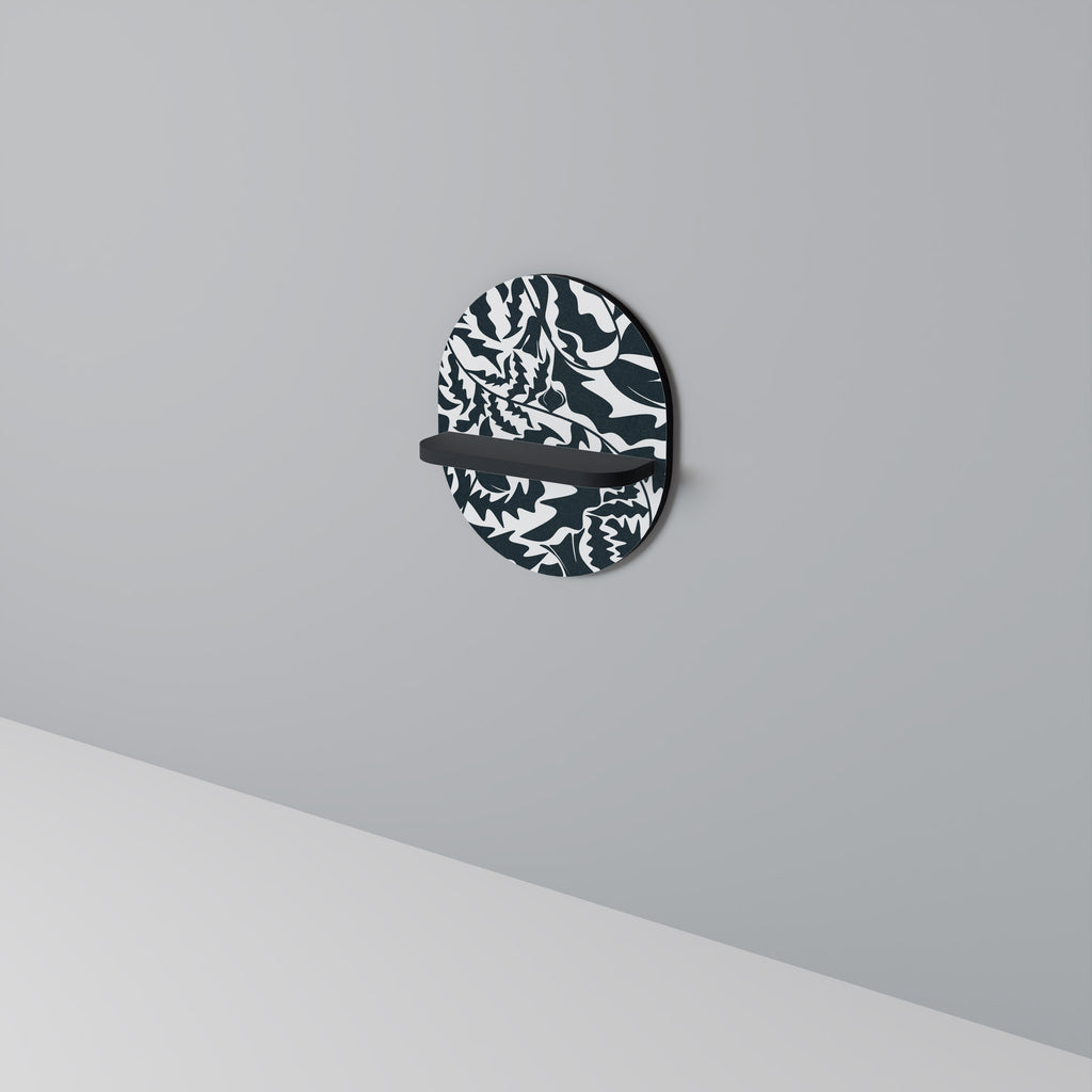ETHEREAL ORNAMENT Oval Art Shelf In Black Finish