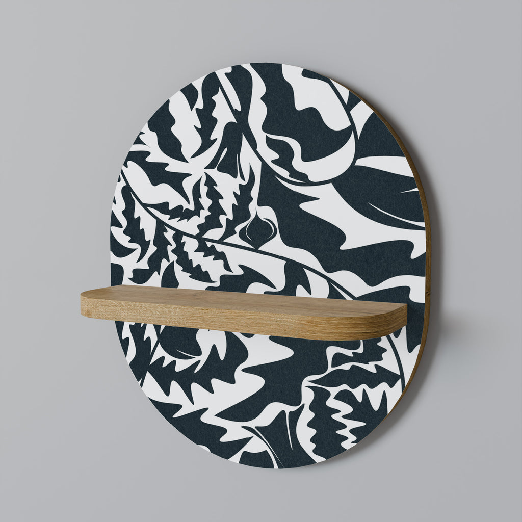 ETHEREAL ORNAMENT Oval Art Shelf In Oak Effect
