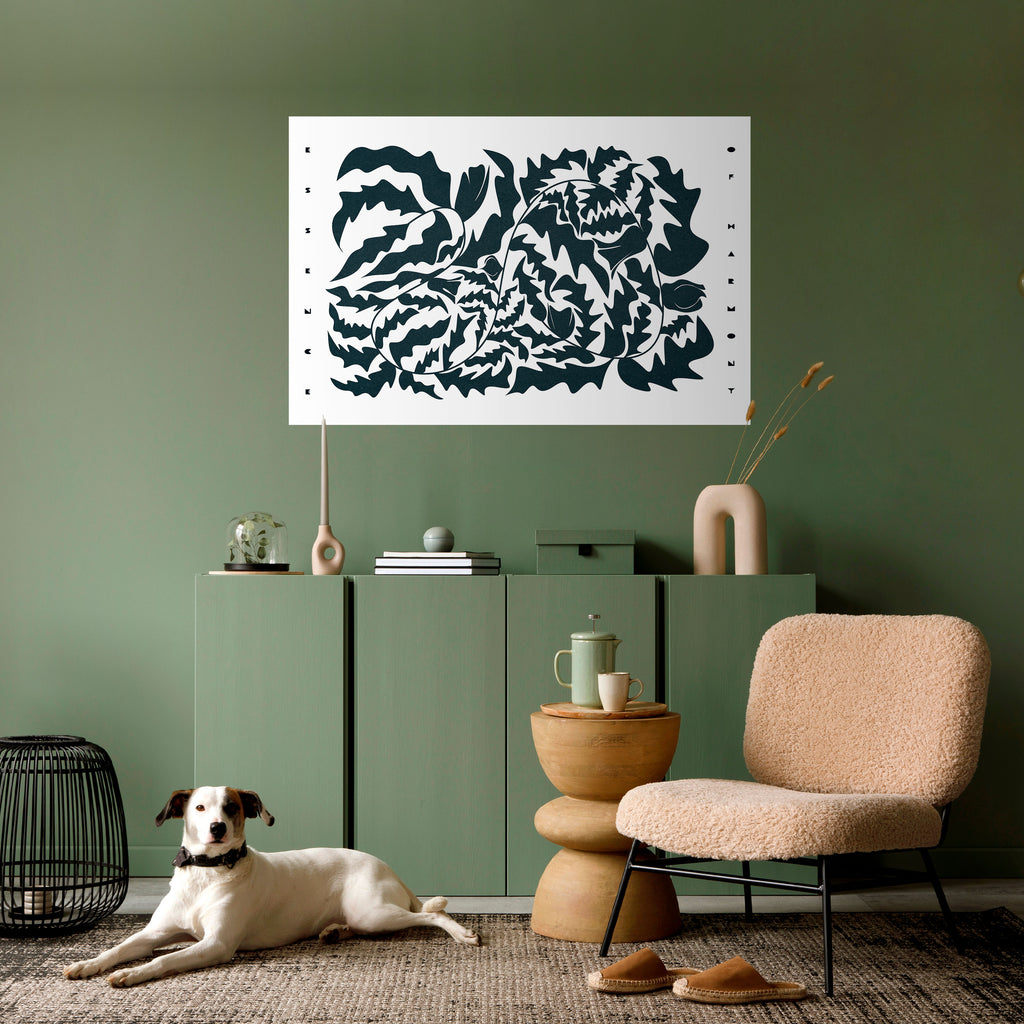 Póster horizontal autoadhesivo ORNAMENTO ETÉREO