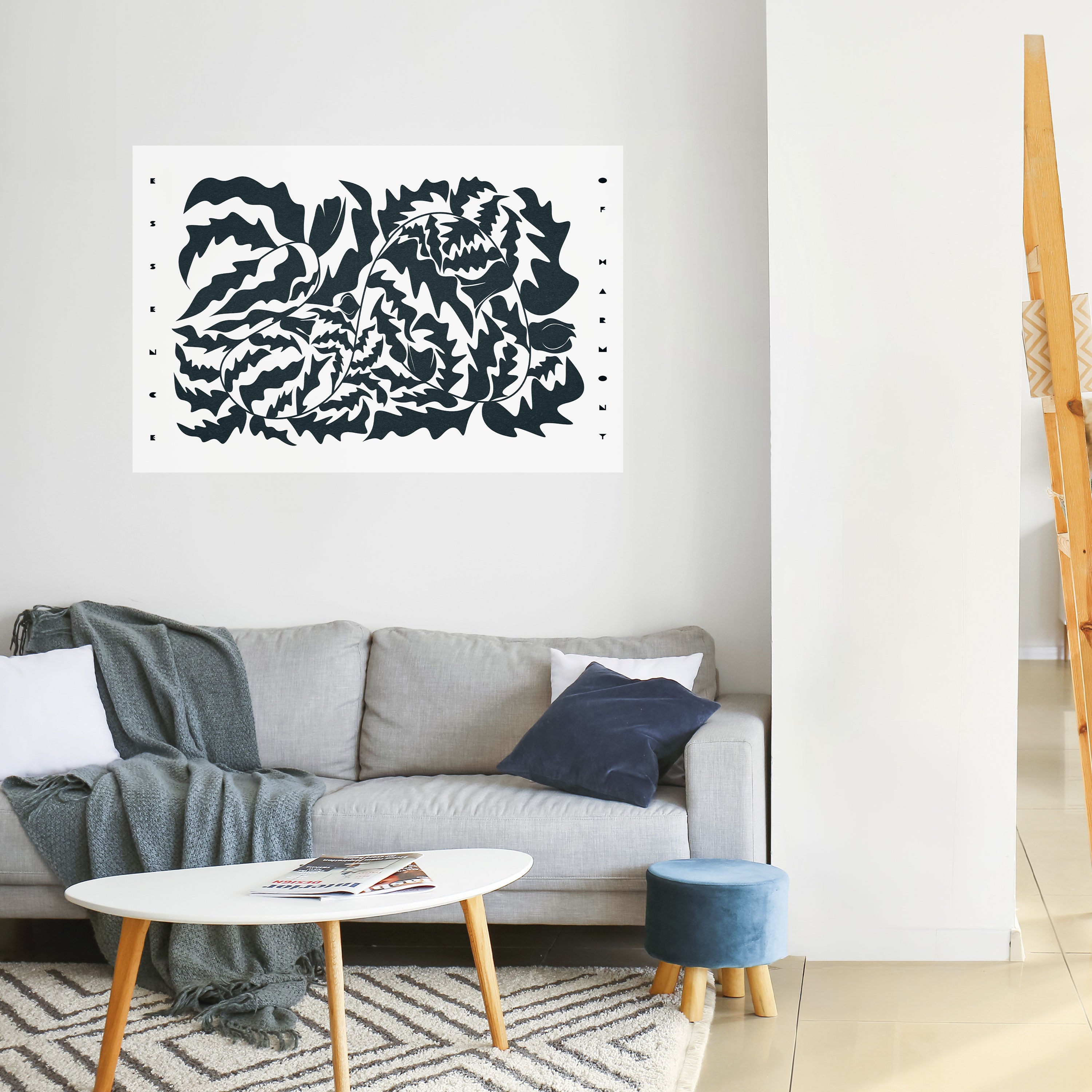 Póster horizontal autoadhesivo ORNAMENTO ETÉREO