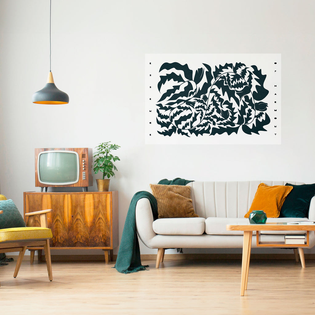 Póster horizontal autoadhesivo ORNAMENTO ETÉREO