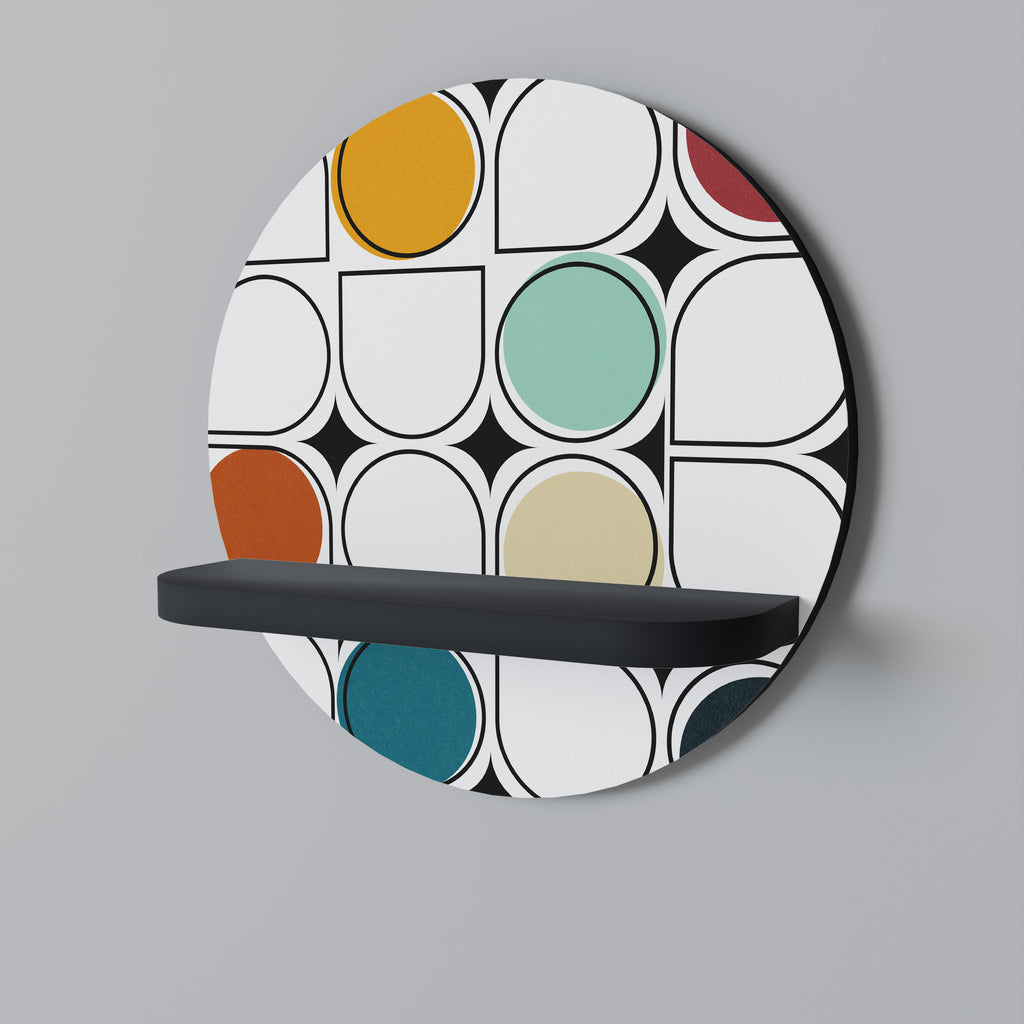 Estantería de arte redonda HUE HARMONY con acabado negro