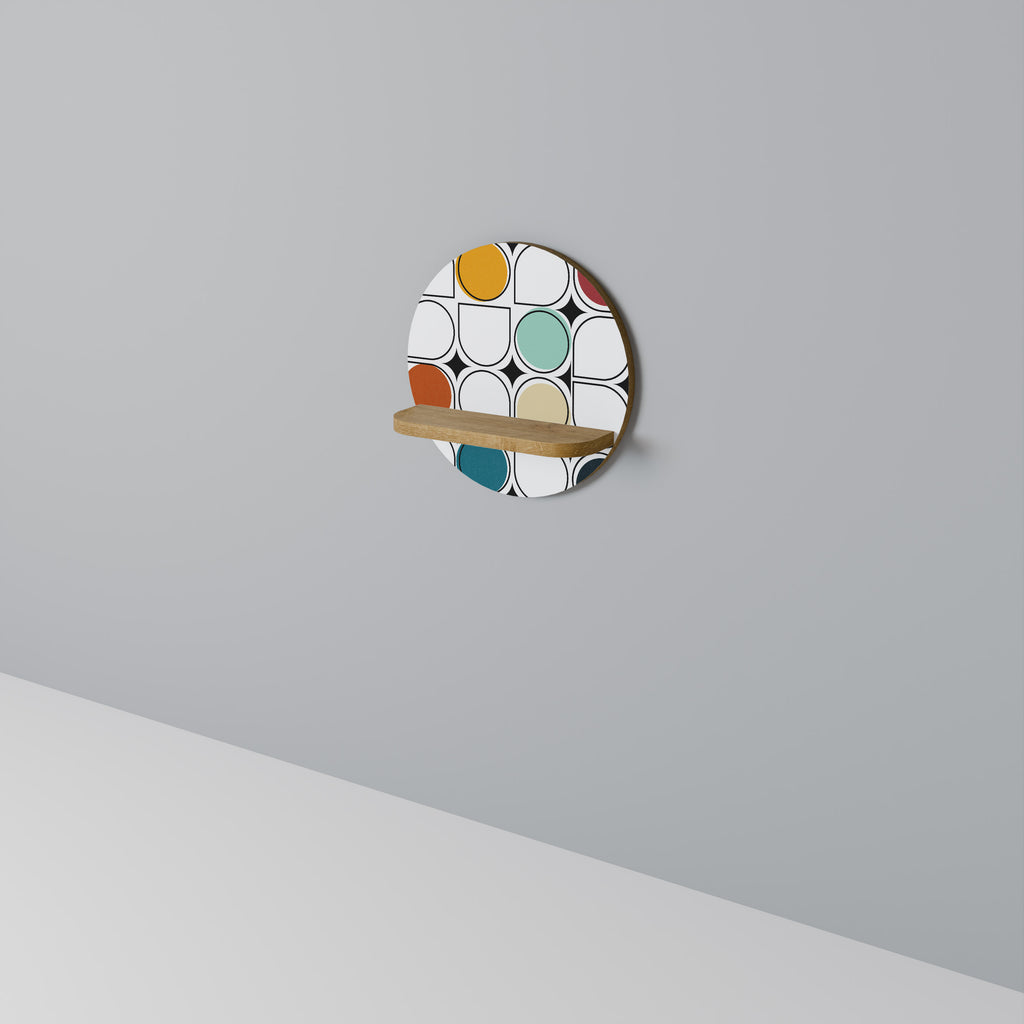 HUE HARMONY Round Art Shelf In Oak Effect