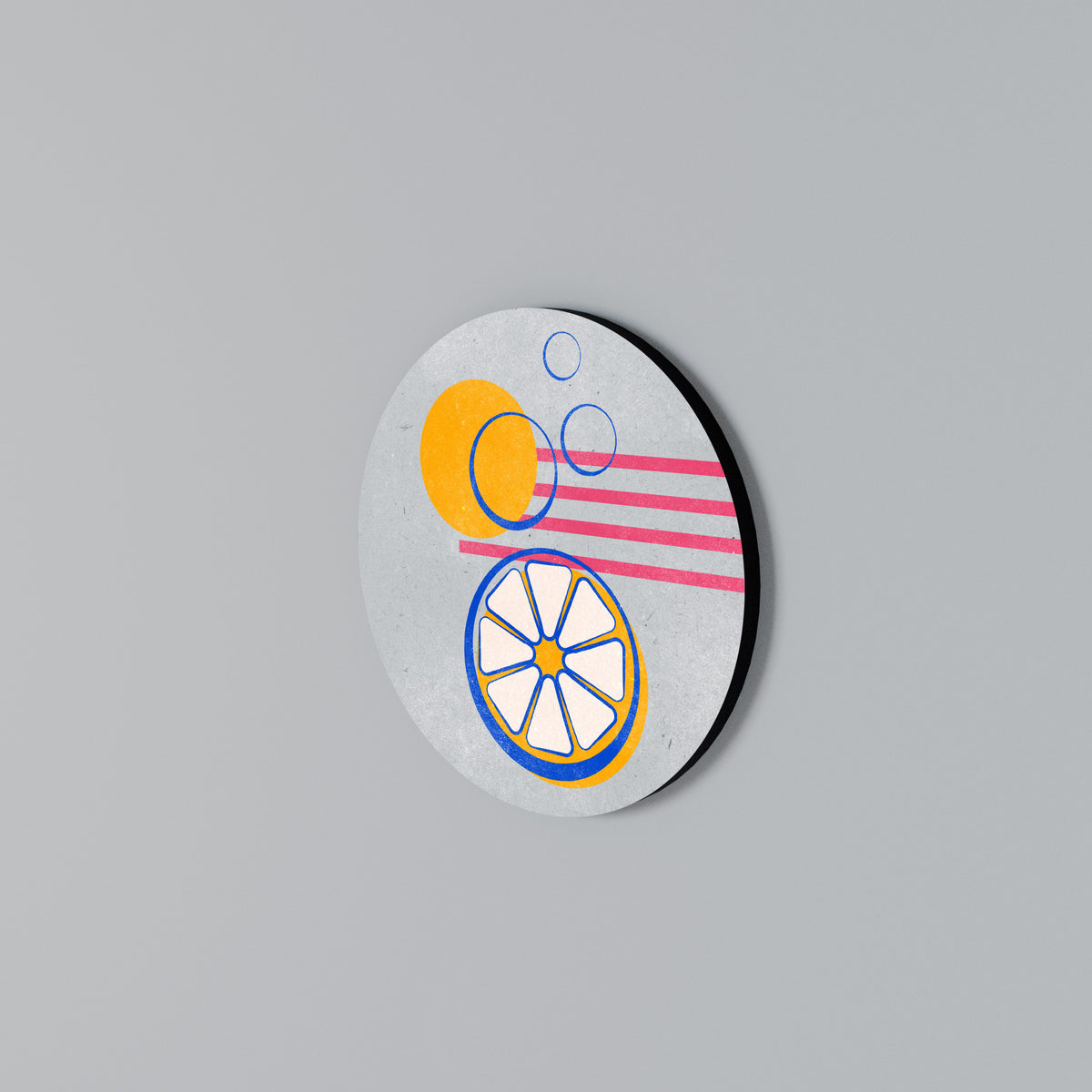 CITRUS SPARK Arte de pared redondo