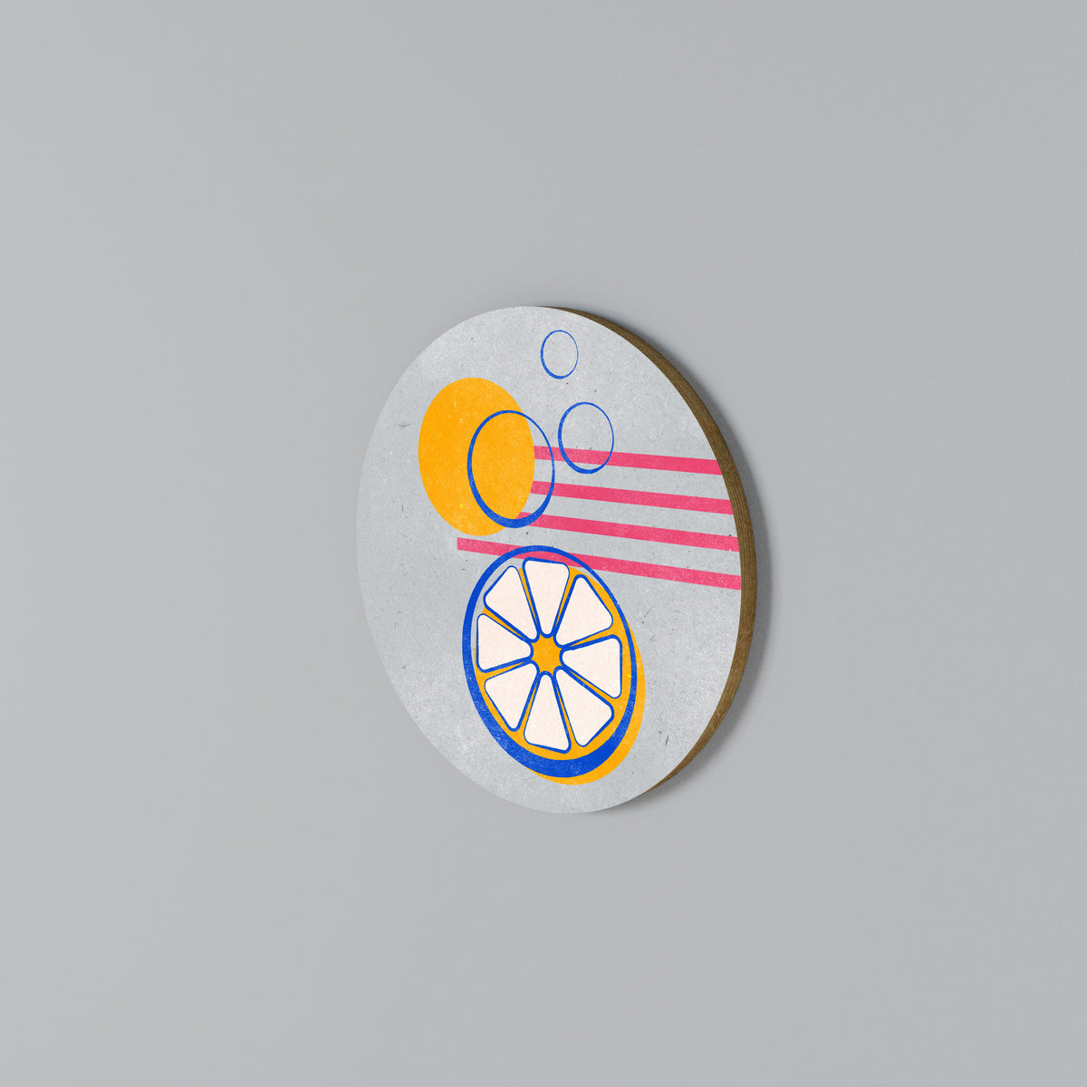 CITRUS SPARK Arte de pared redondo