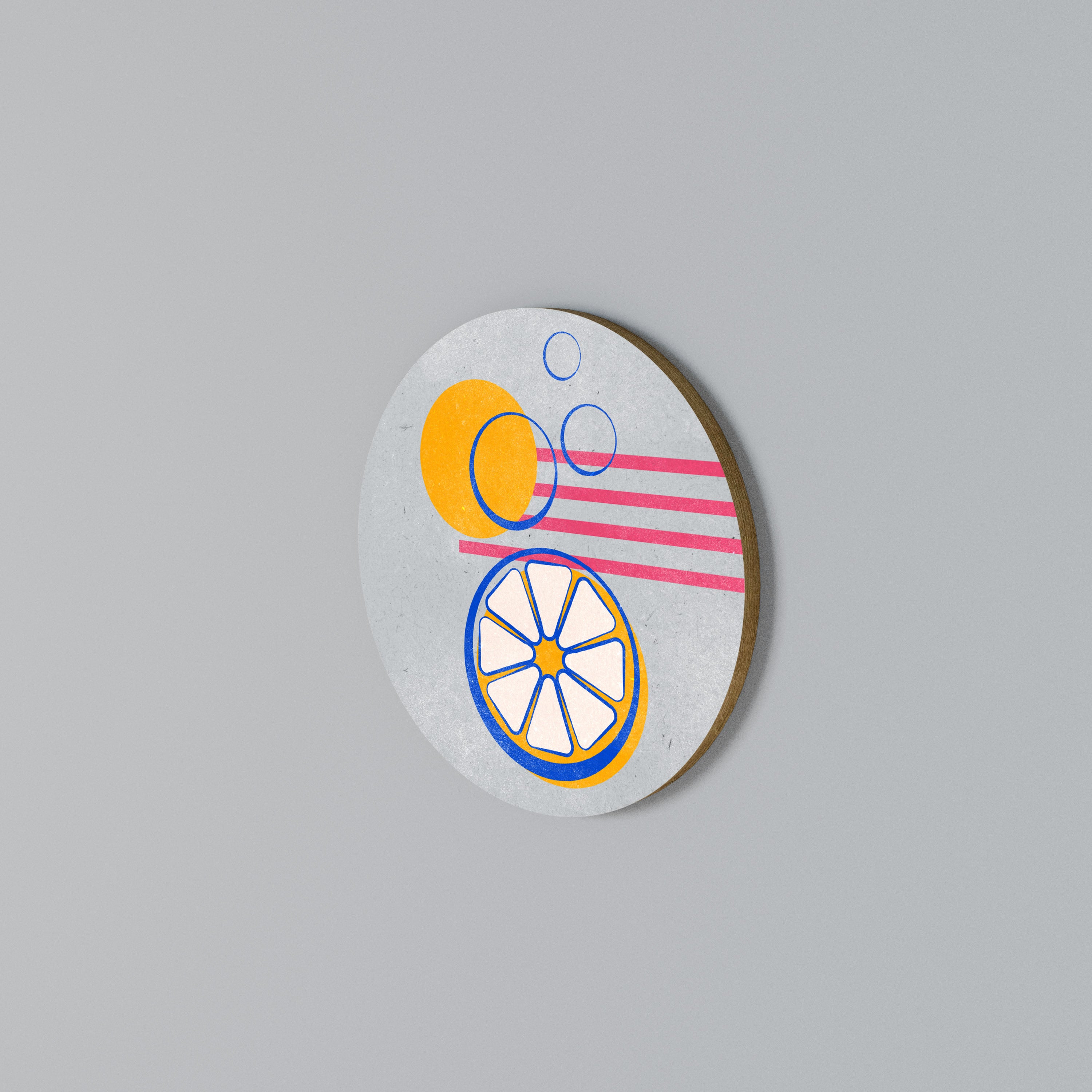 CITRUS SPARK Round Wall Art