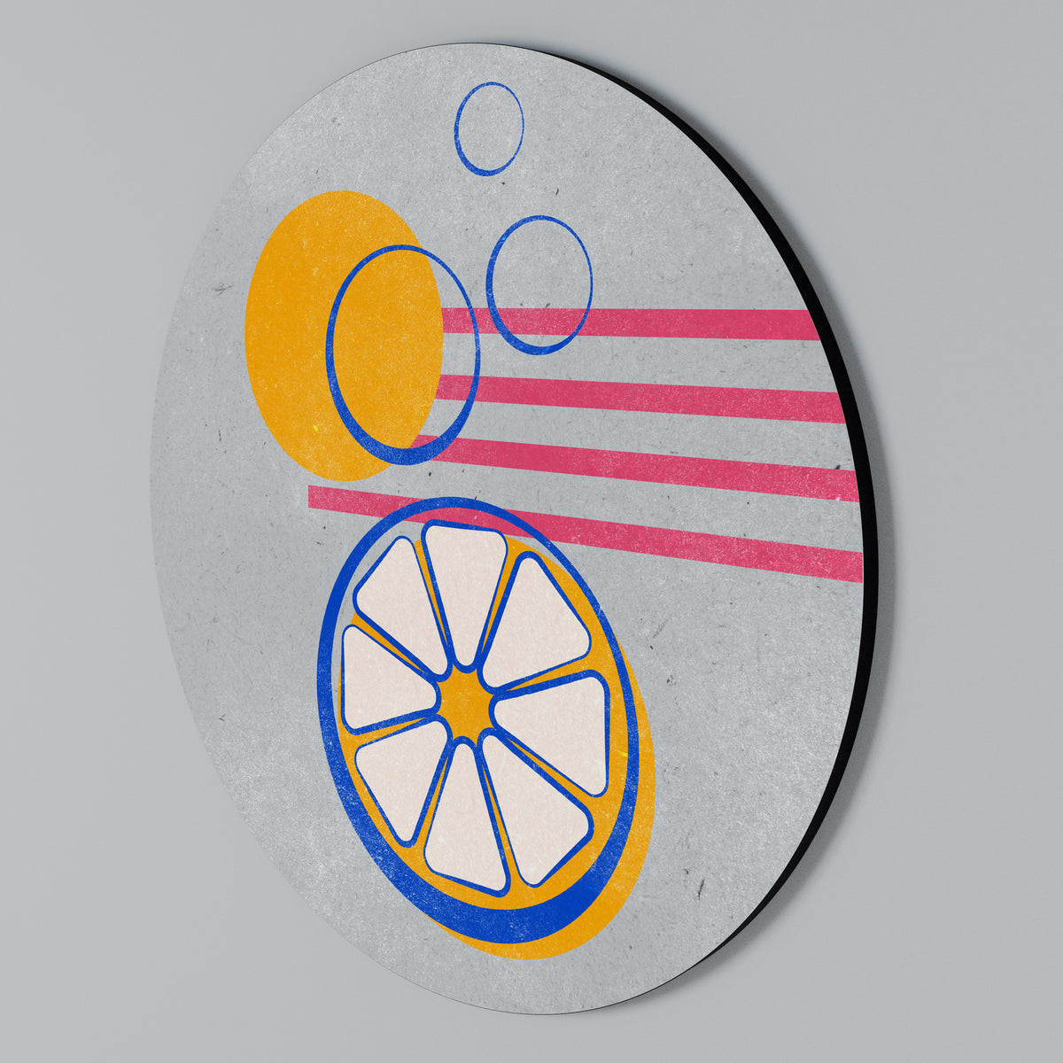 CITRUS SPARK Arte de pared redondo