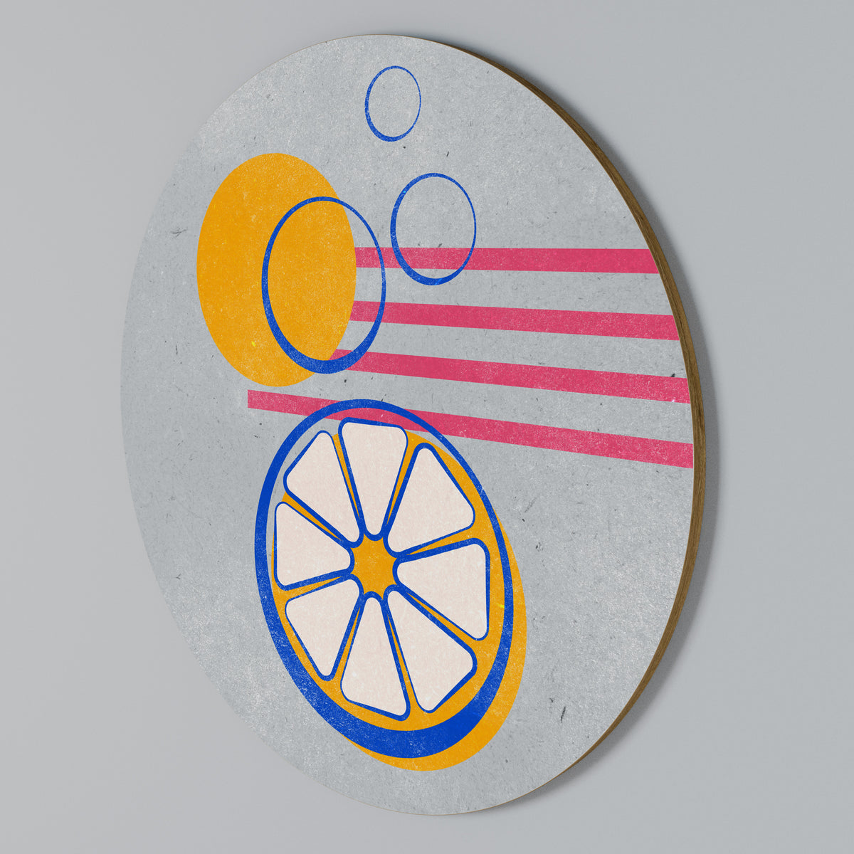 CITRUS SPARK Arte de pared redondo