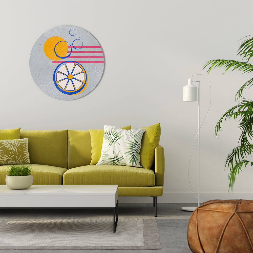 CITRUS SPARK Round Wall Art