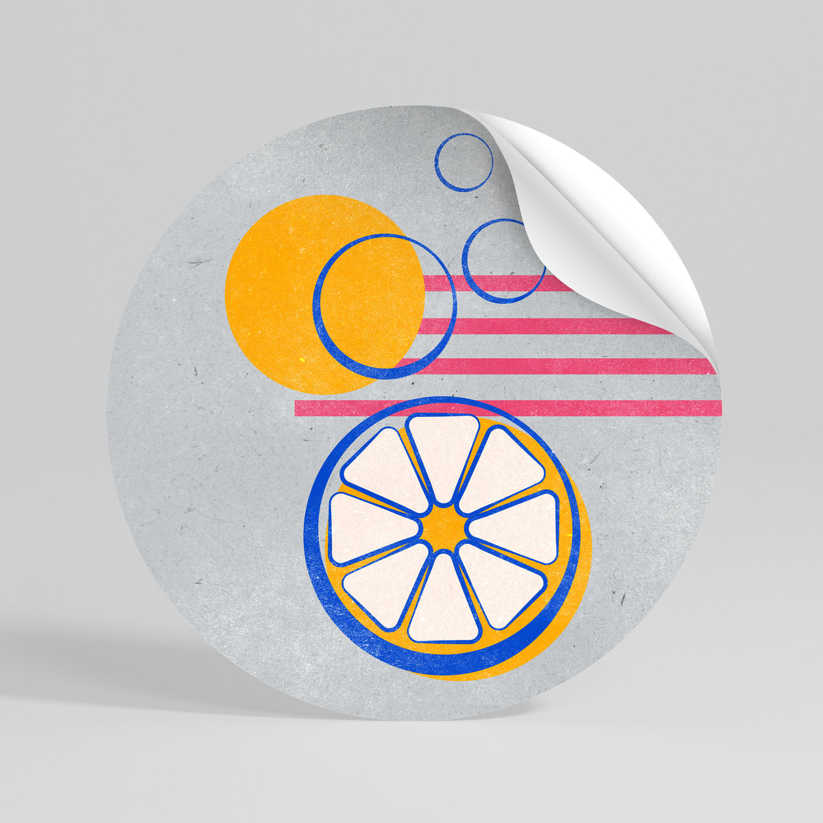 CITRUS SPARK Peel and Stick Round Sticker