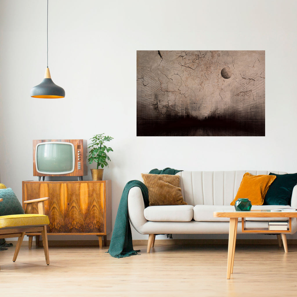 PENSAMIENTOS DE RAYO DE LUNA Póster horizontal autoadhesivo